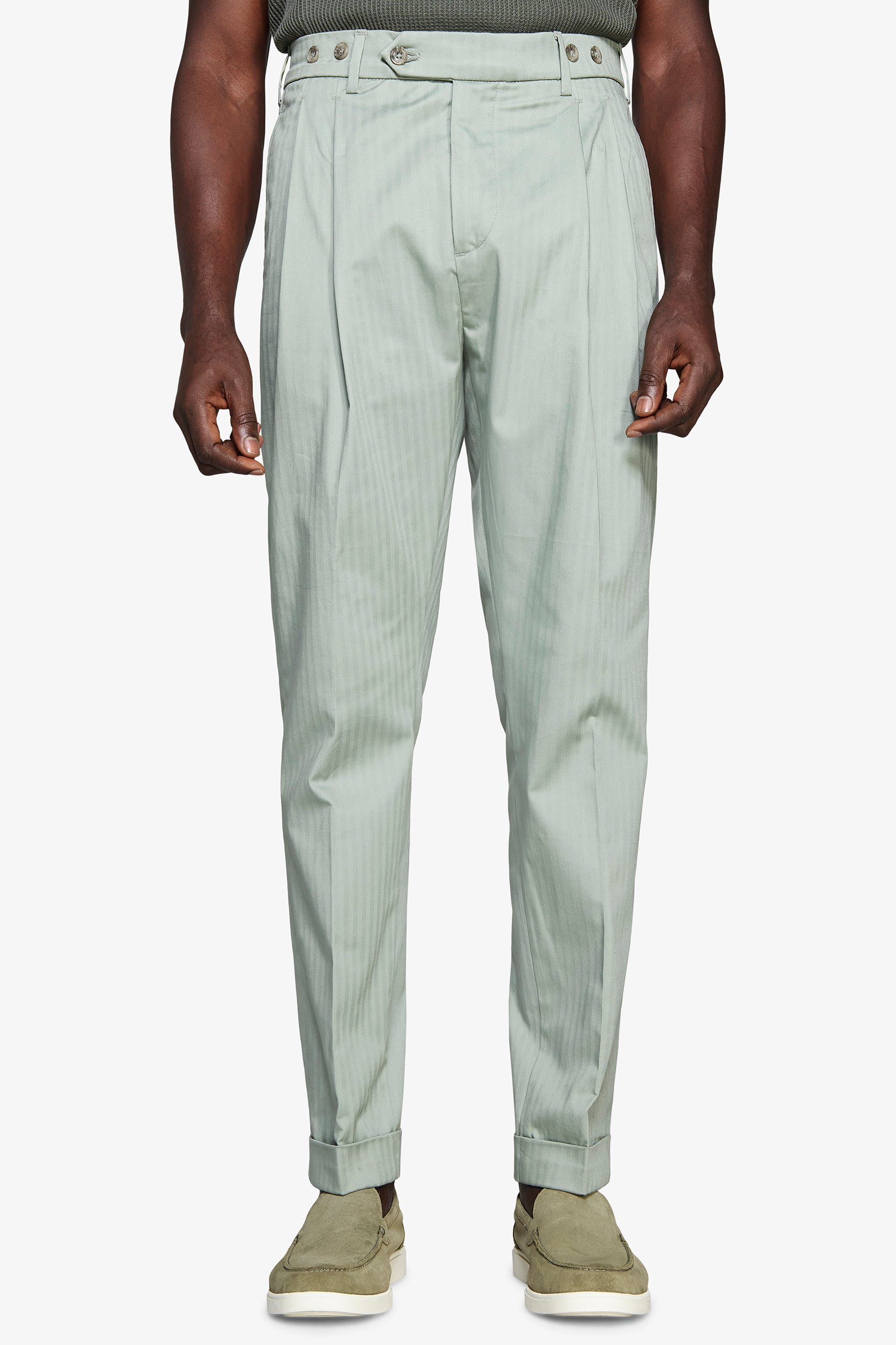 Pantaloni Herringbone salvia-Dan John