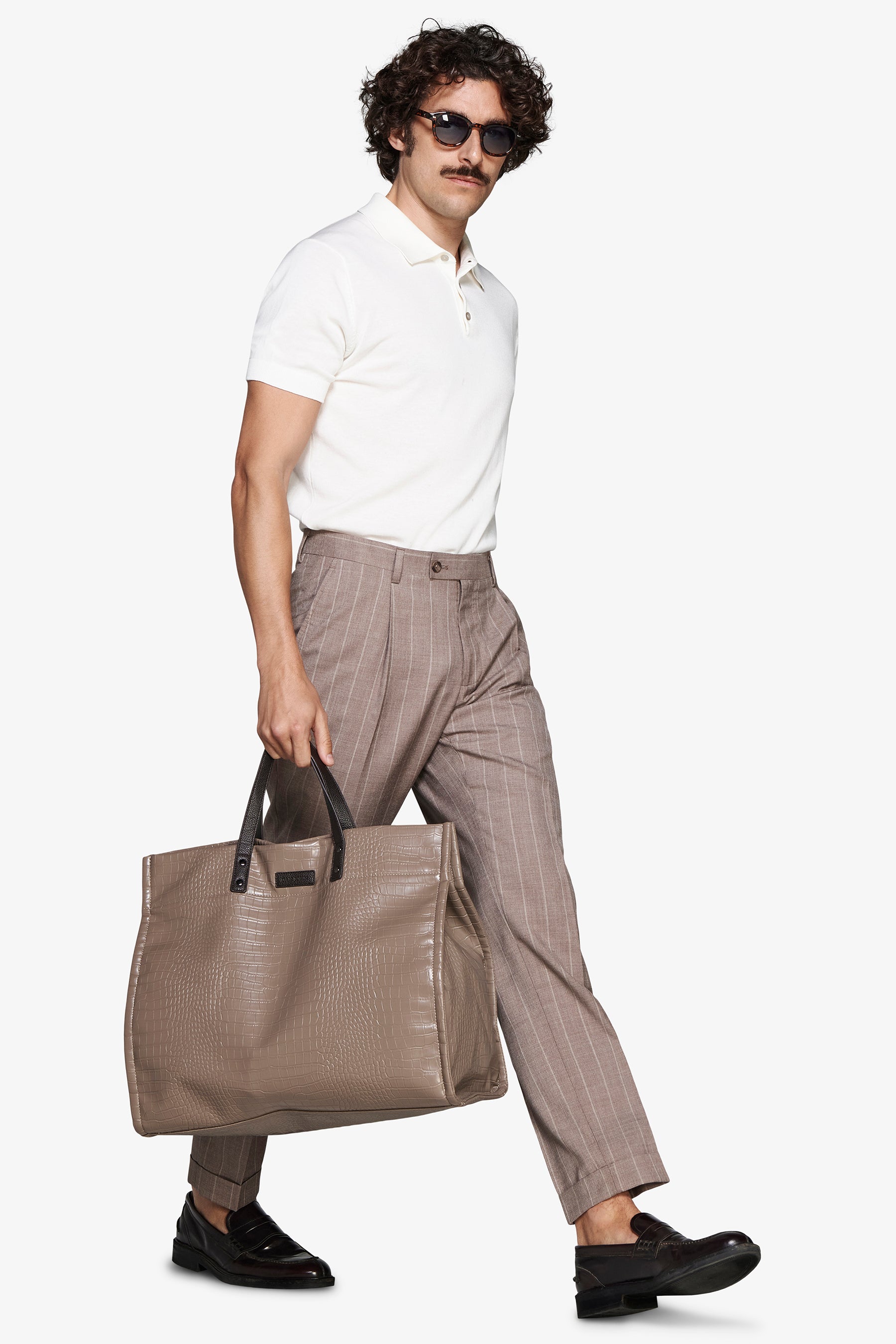 Polo in maglia basic in cotone bianca-Dan John