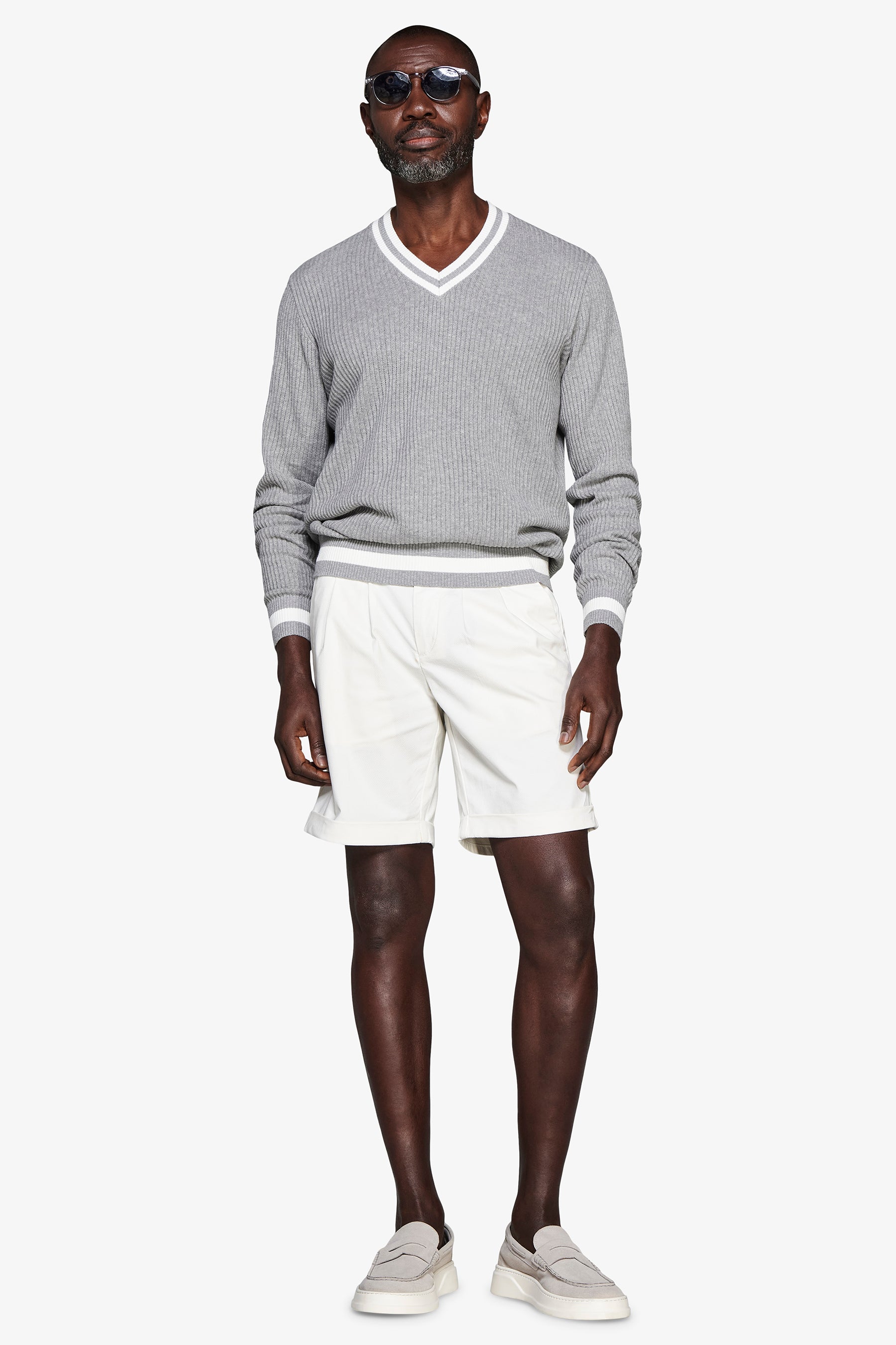 Maglia scollo a V grigia DNJ-Dan John
