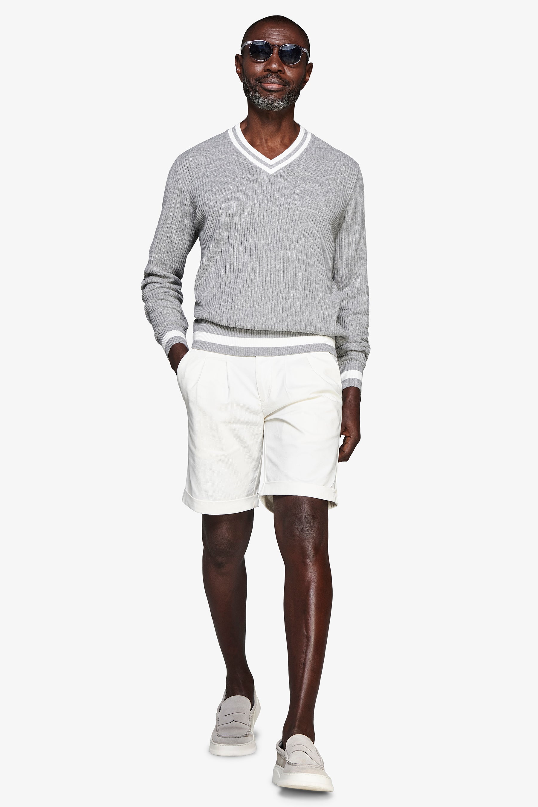 Maglia scollo a V grigia DNJ-Dan John