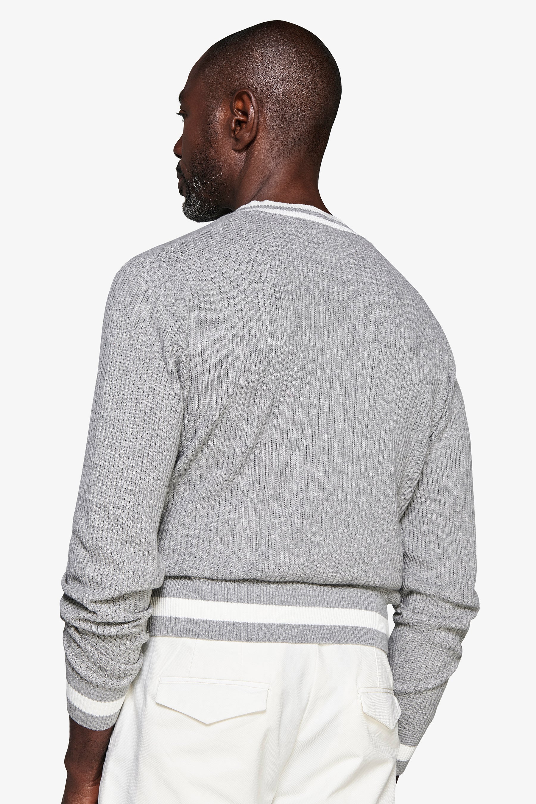 Maglia scollo a V grigia DNJ-Dan John