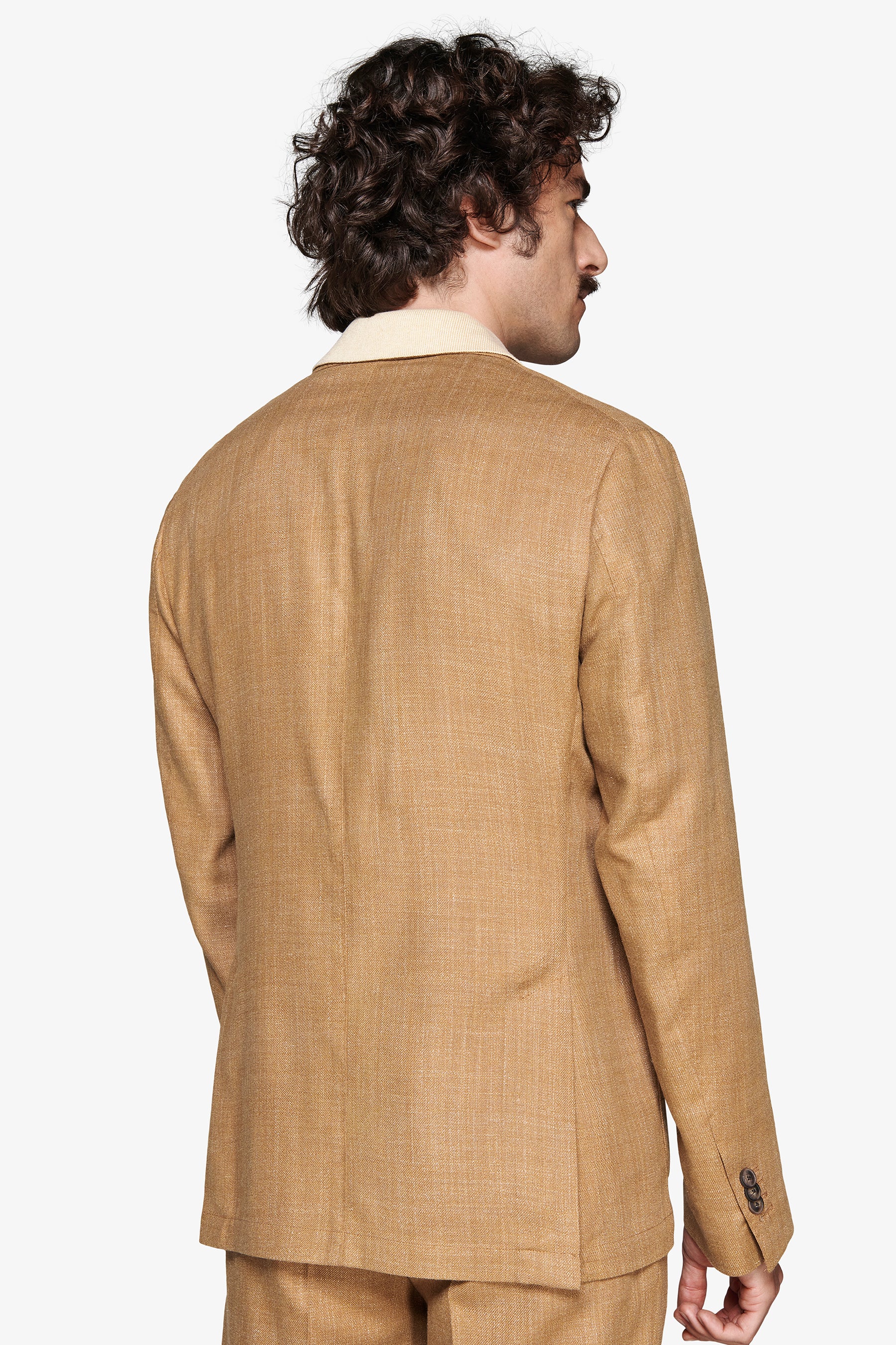 Giacca misto lino tabacco