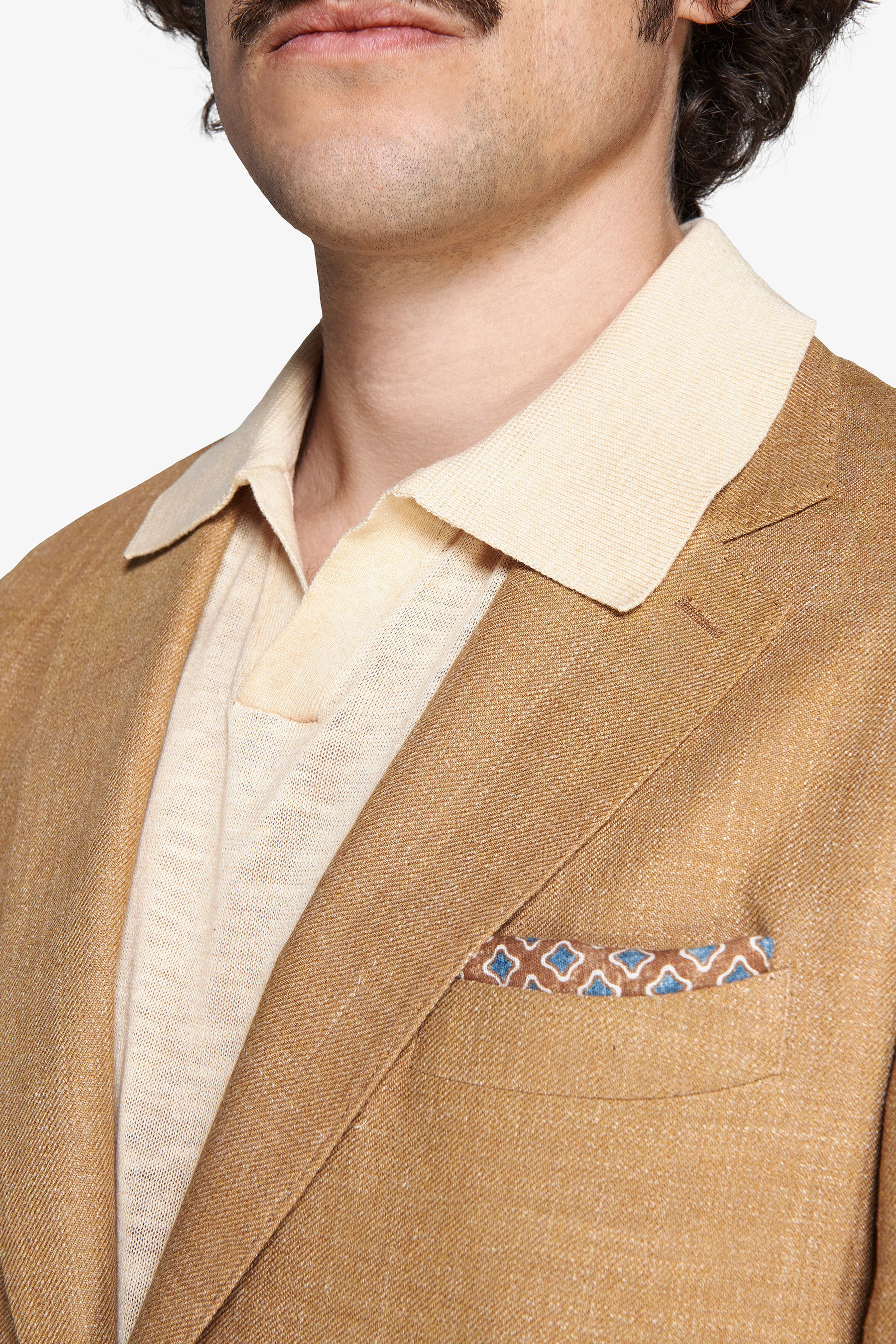 Giacca misto lino tabacco