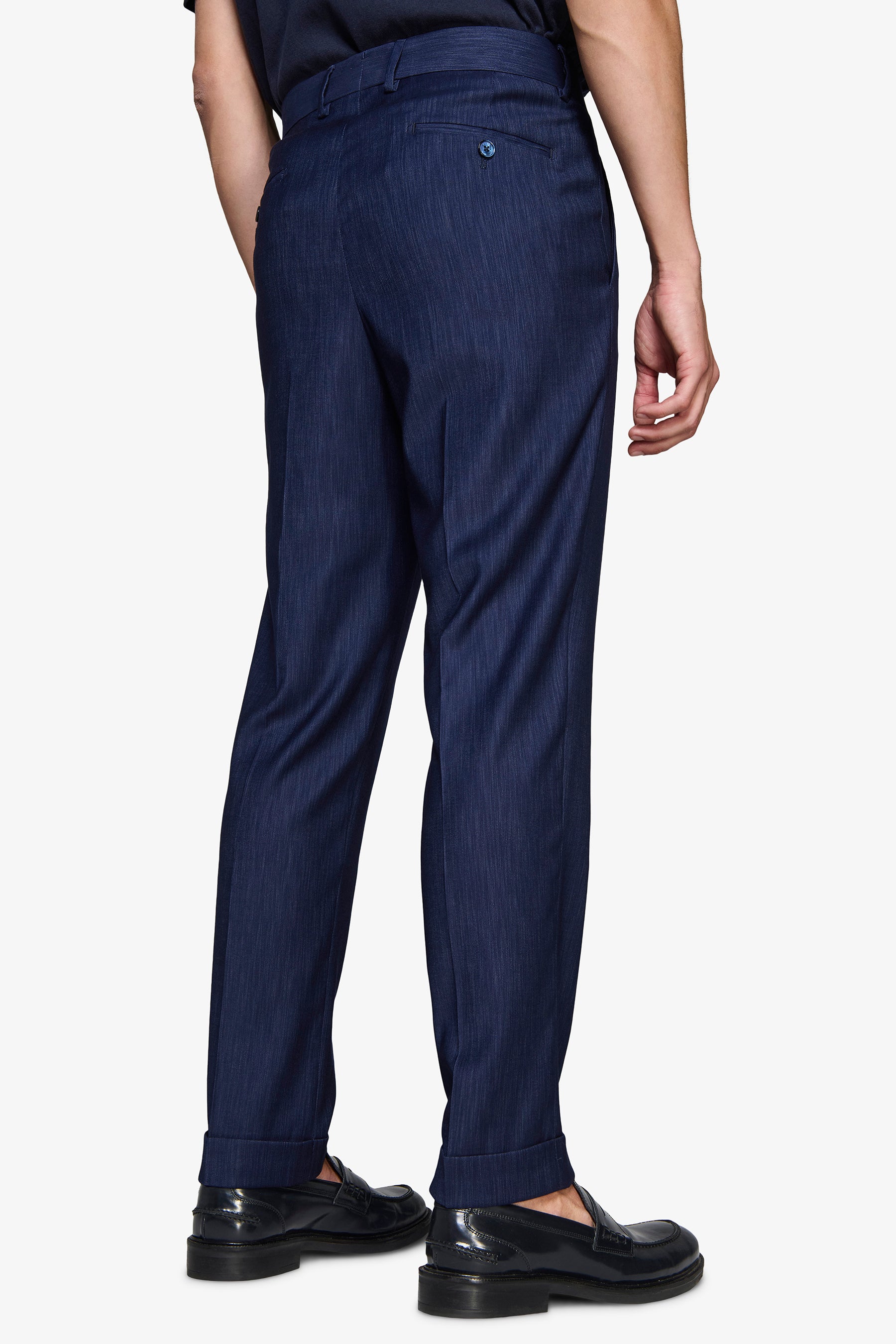 Pantaloni effetto denim blu scuro