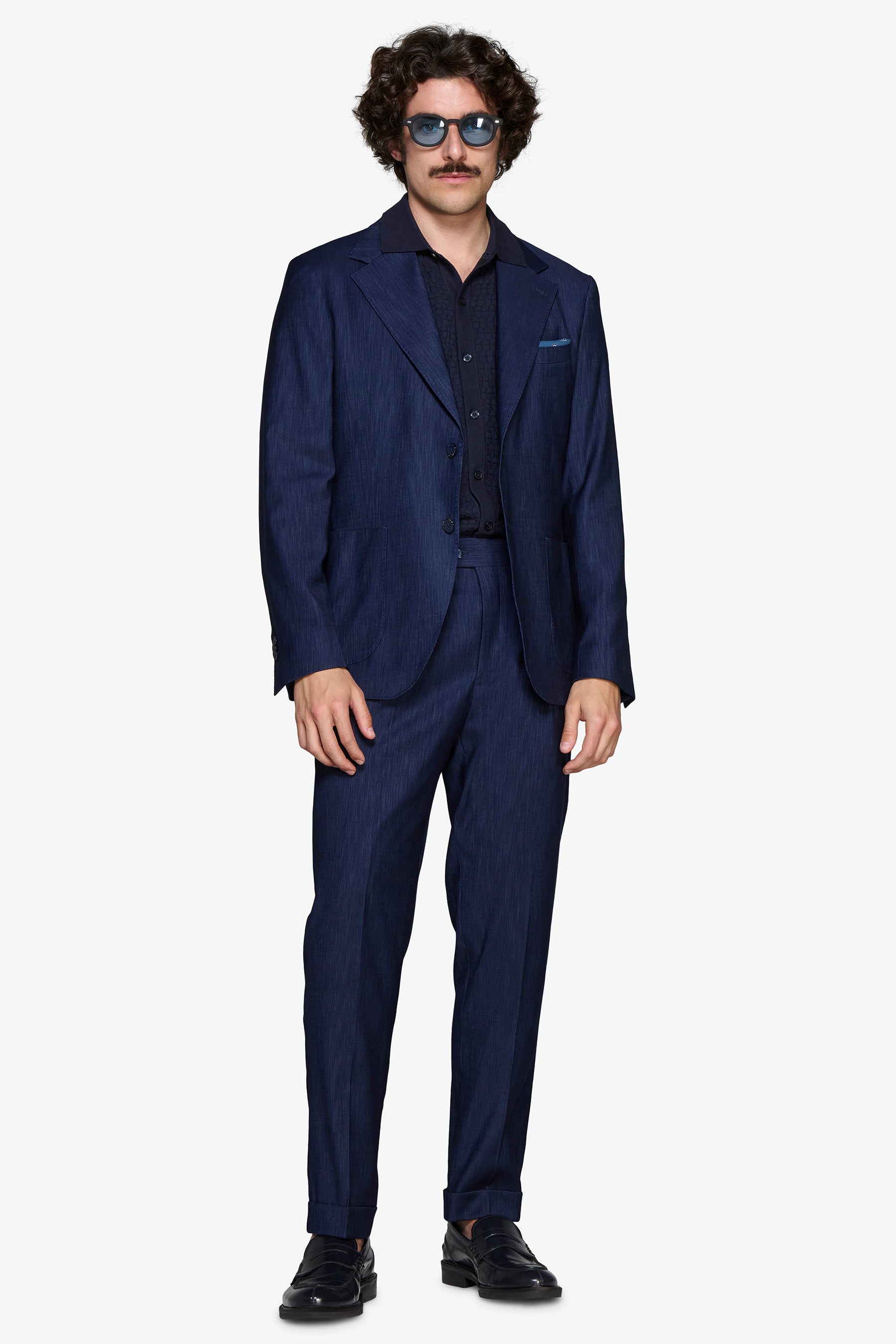 MODULARE DUNKELBLAUE JACKE MIT DENIM-EFFEKT