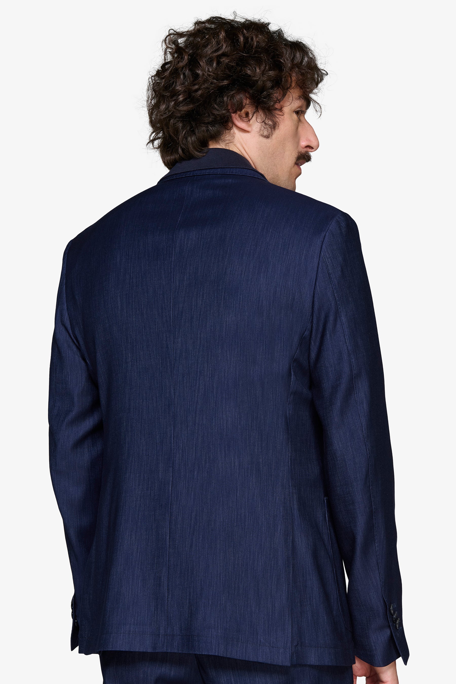 MODULARE DUNKELBLAUE JACKE MIT DENIM-EFFEKT