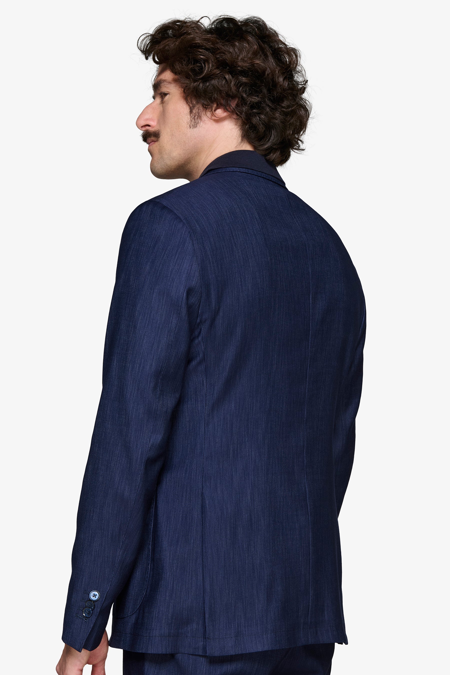 MODULARE DUNKELBLAUE JACKE MIT DENIM-EFFEKT