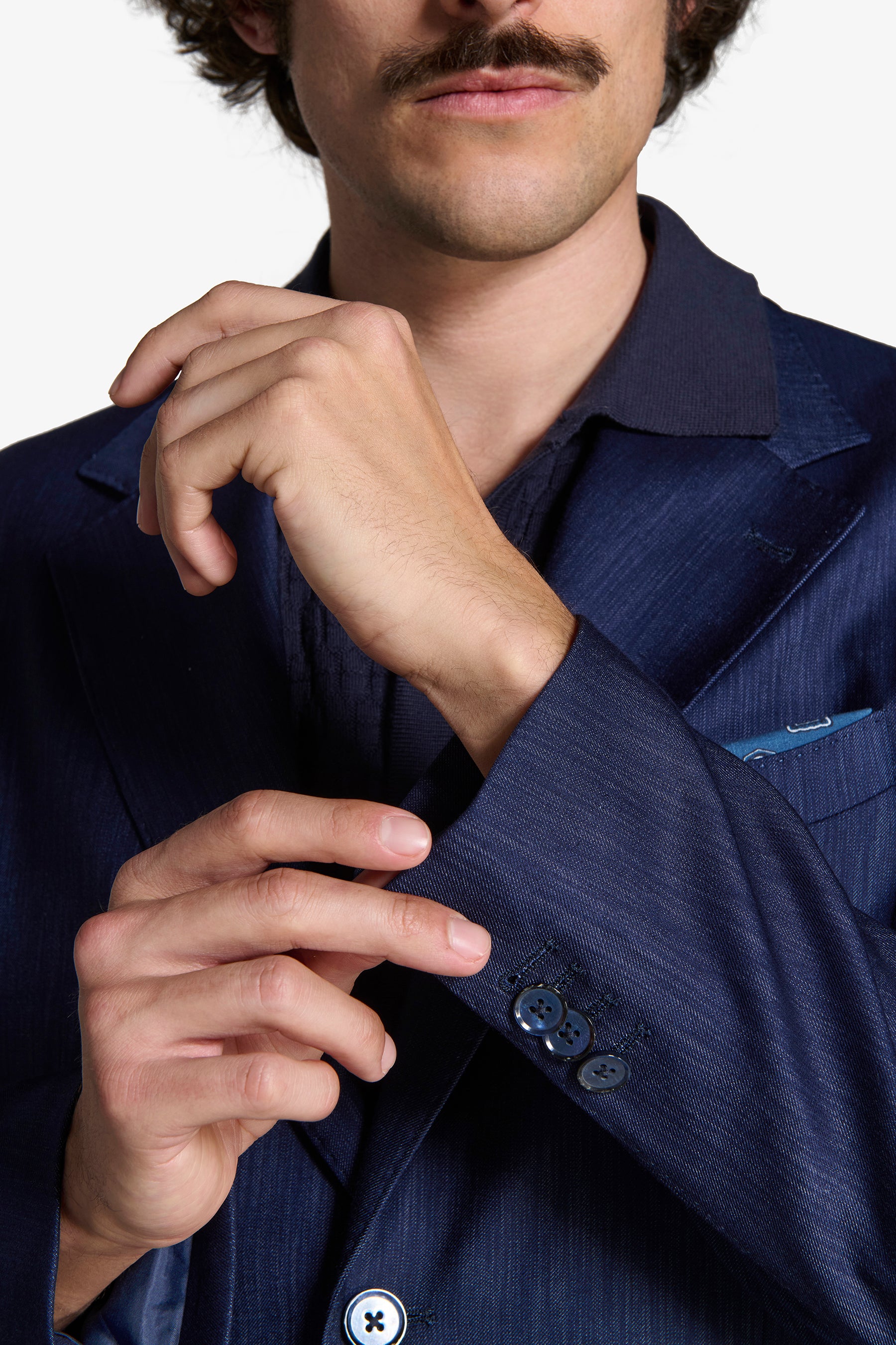 MODULARE DUNKELBLAUE JACKE MIT DENIM-EFFEKT