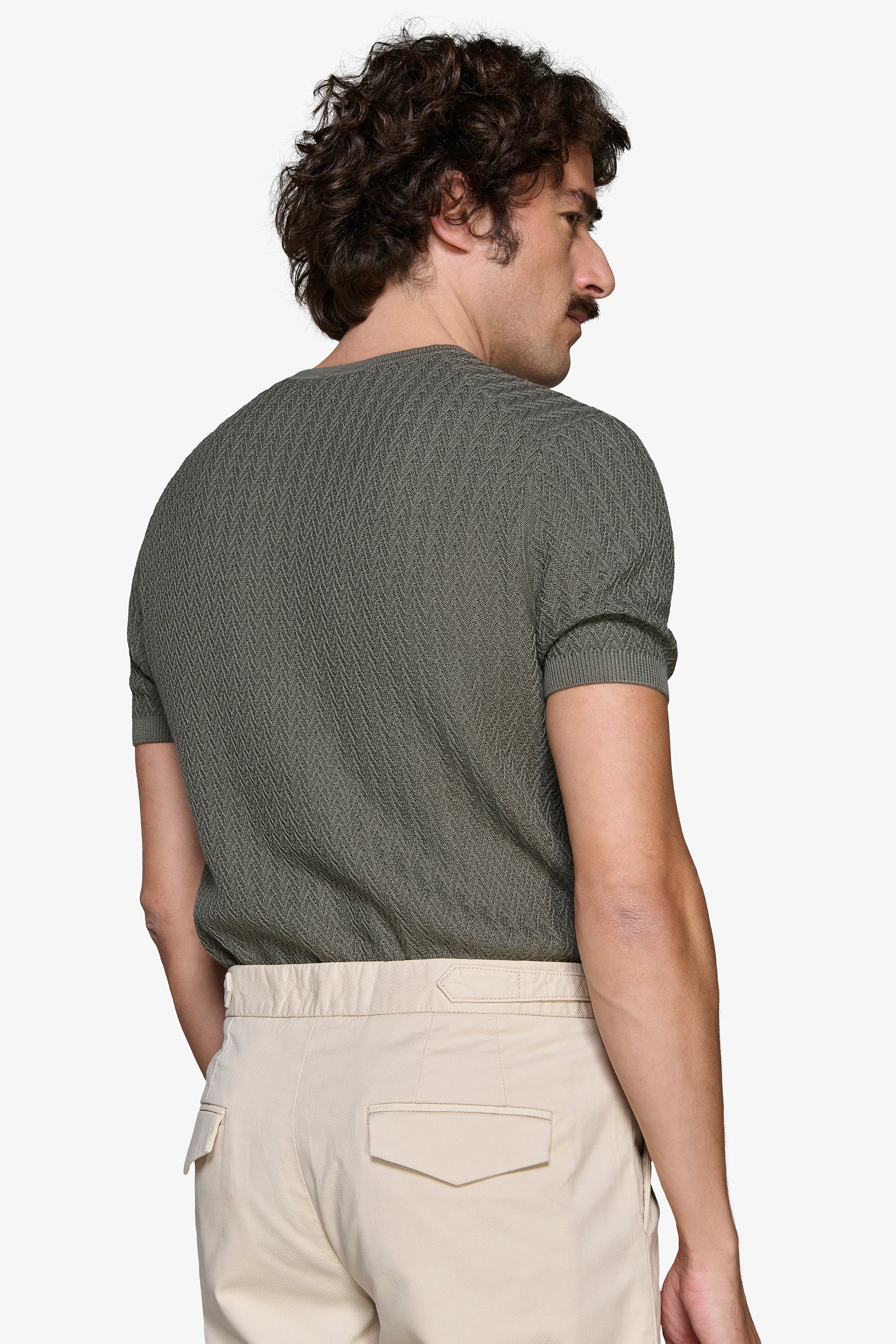 Rundhals-Pullover verstärkt in Grün