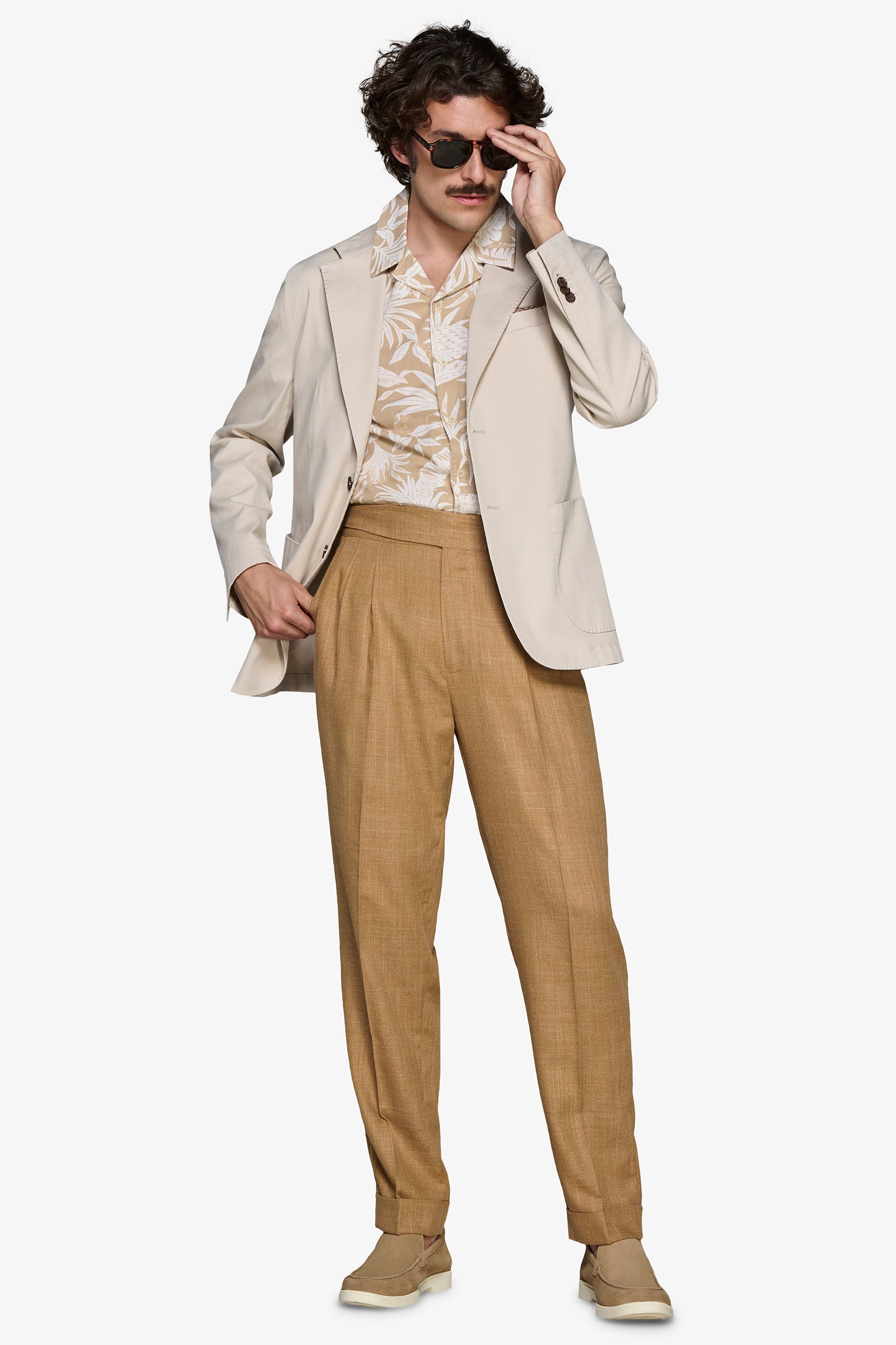 Americana elástica texturizada arena