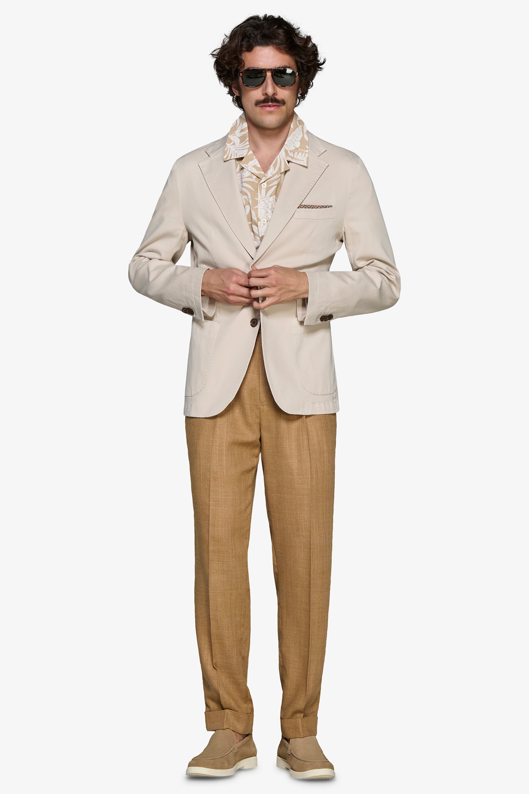 Americana elástica texturizada arena