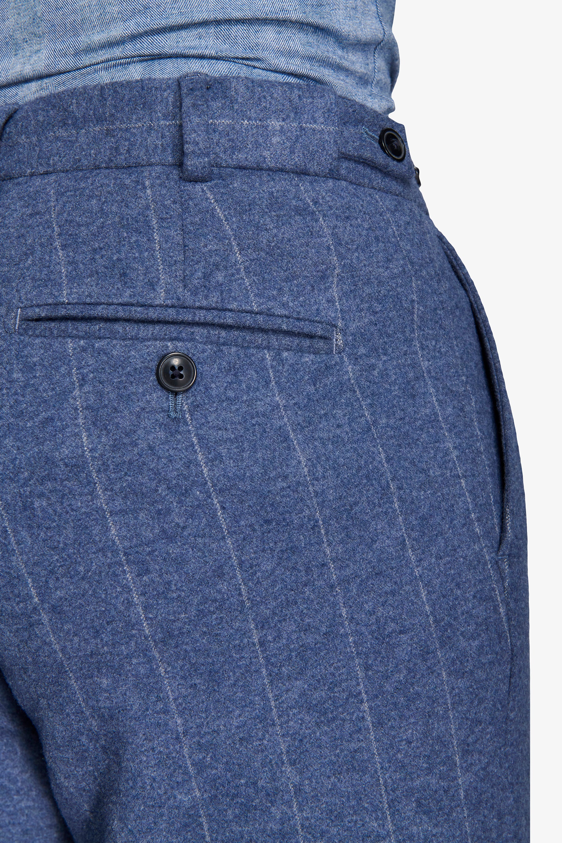 Pantaloni da abito gessato celeste-Dan John