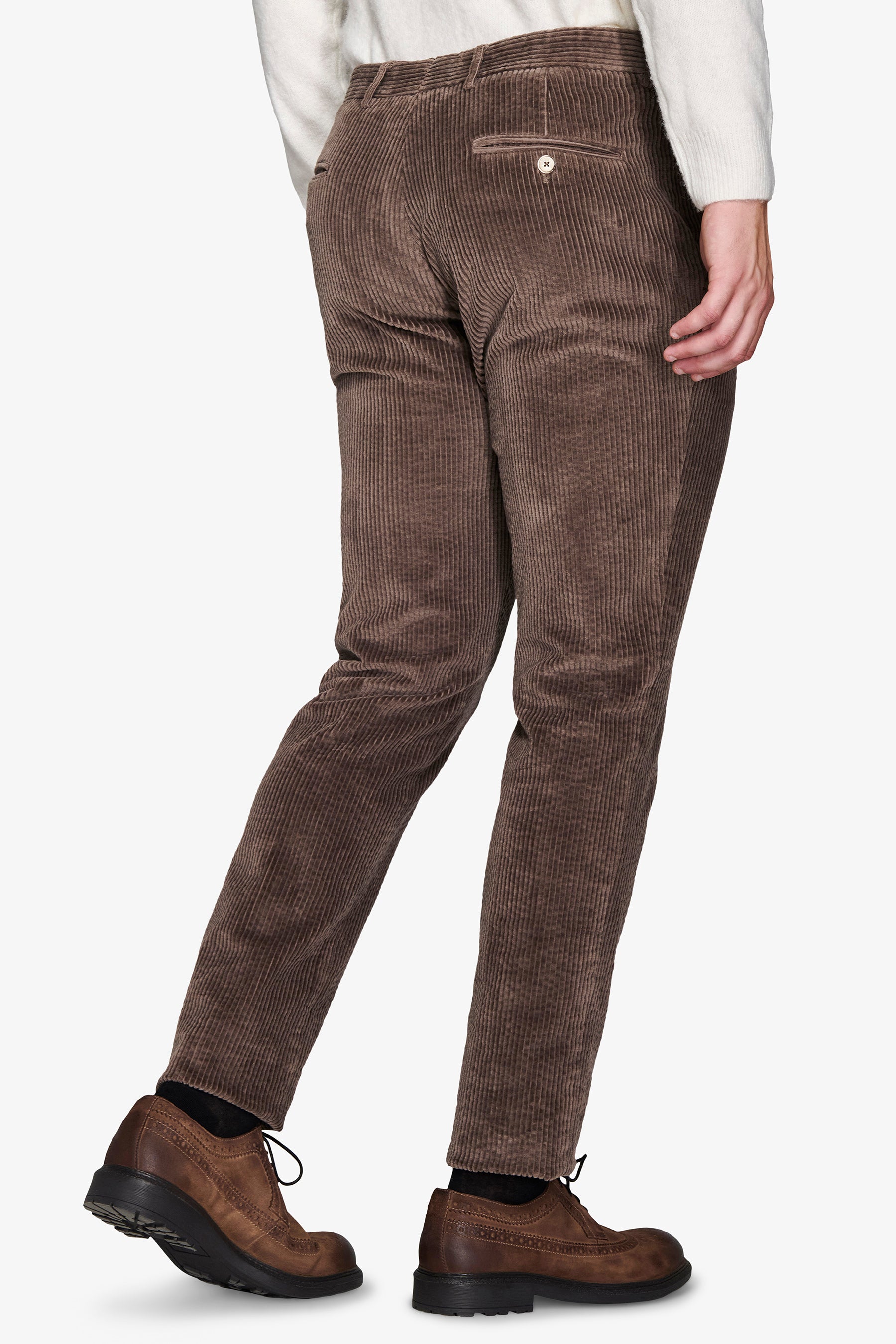 Pantaloni da abito in velluto tortora-Dan John