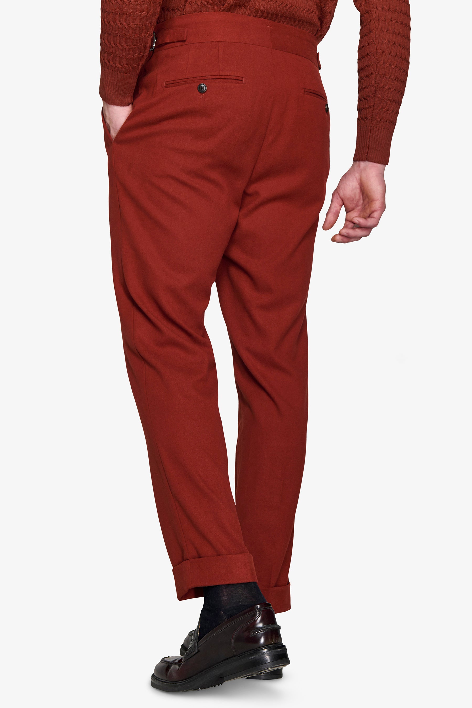 Pantaloni da abito in flanella compatta coccio-Dan John