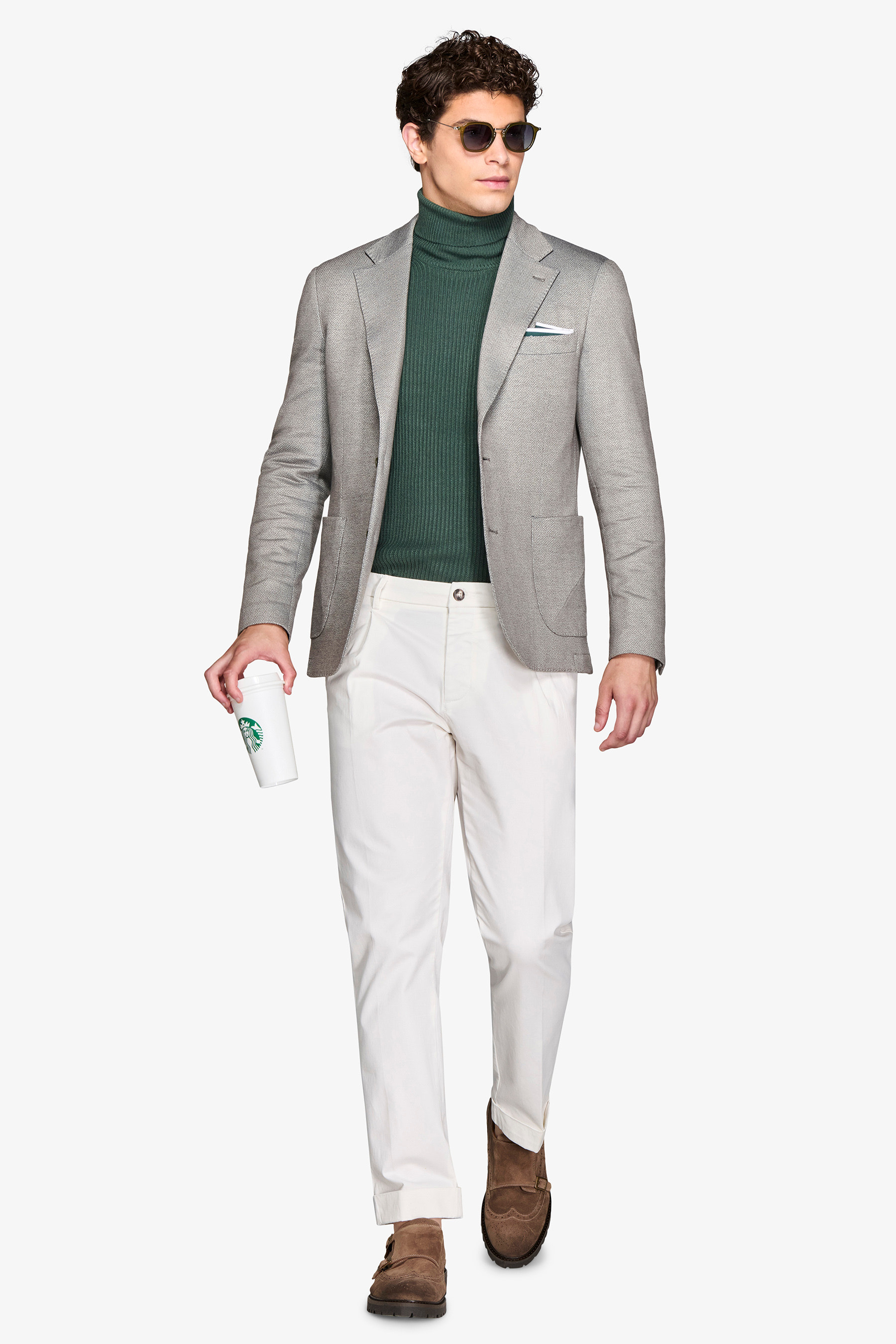 Giacca jersey spigata salvia-Dan John