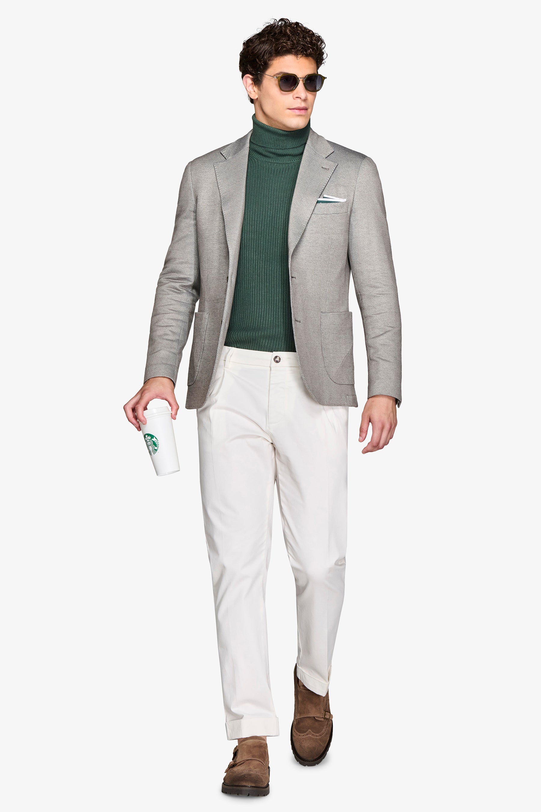 Giacca jersey spigata salvia-Dan John