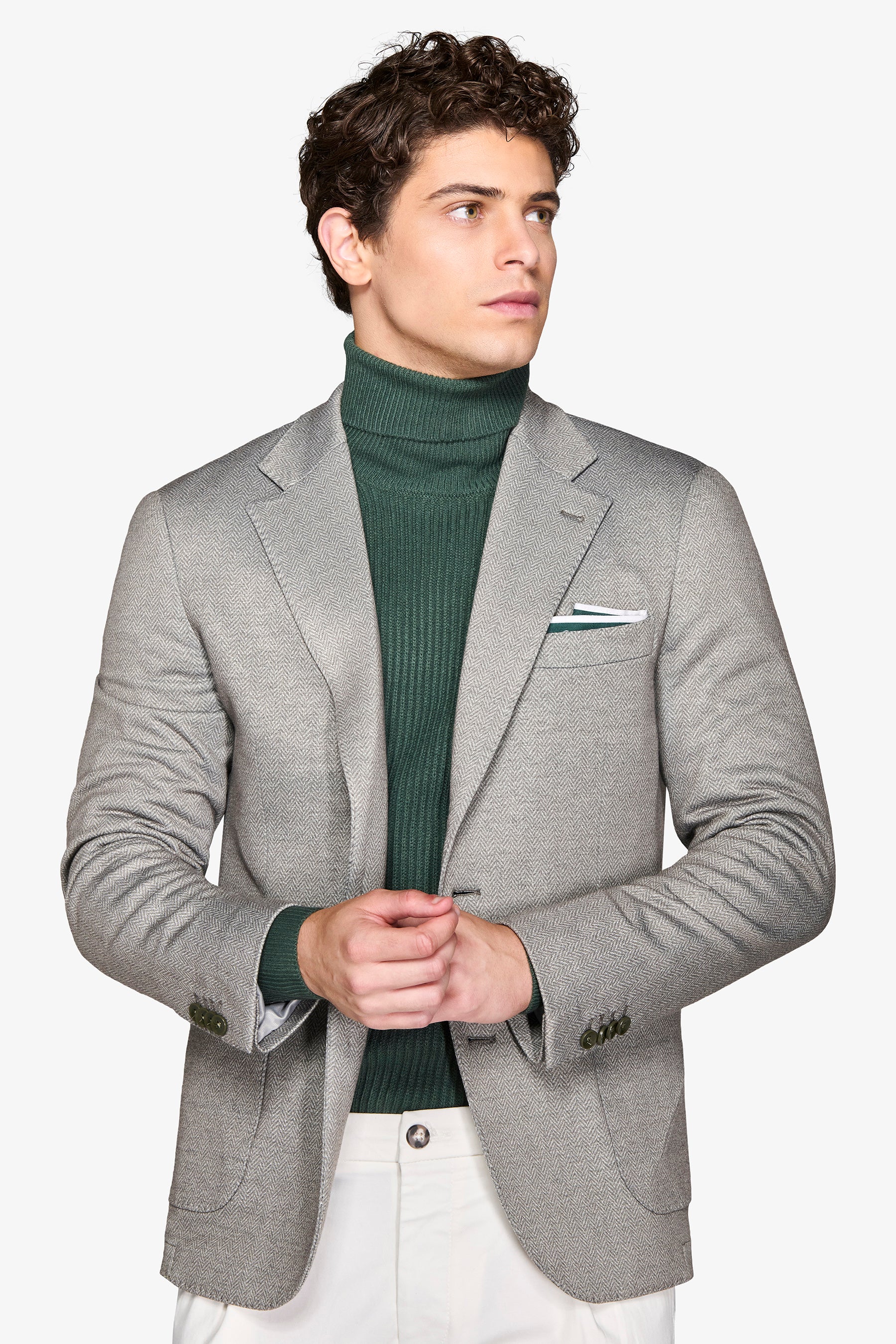Giacca jersey spigata salvia-Dan John