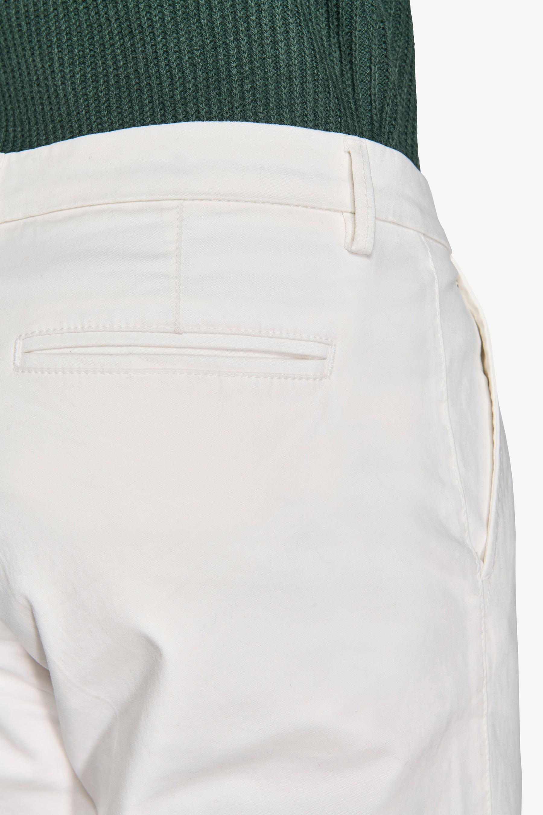 Pantaloni gabardina stretch bianco-Dan John