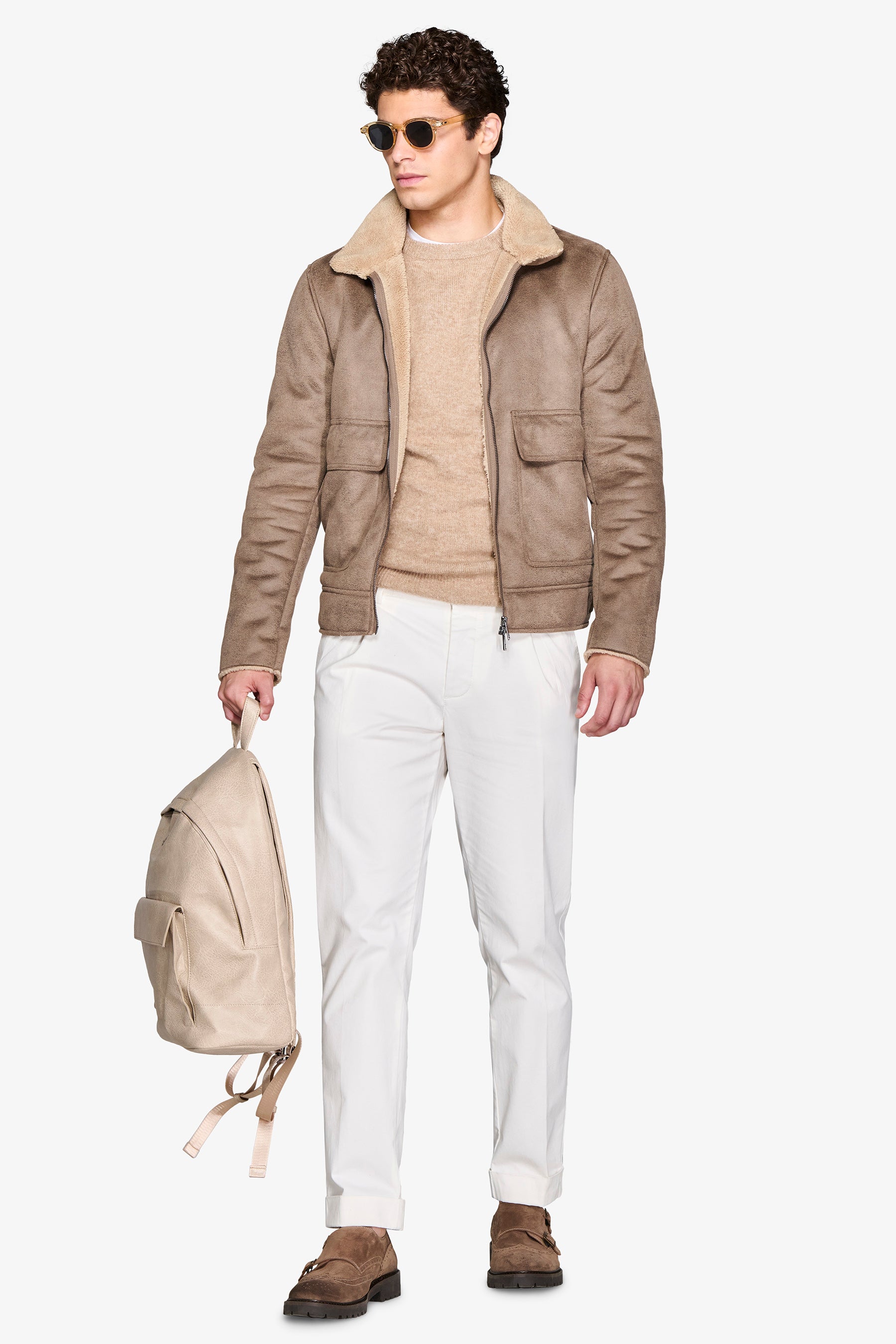 Giubbotto Aviatore montone tortora-Dan John