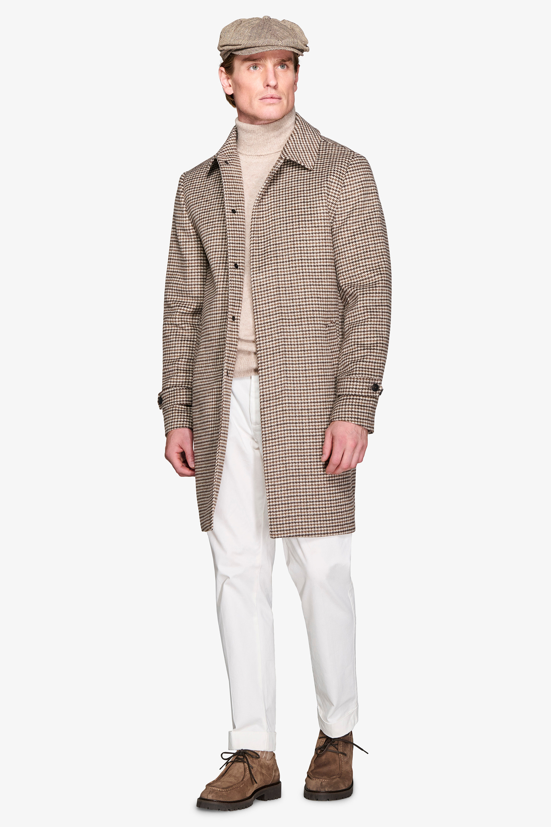 Cappotto Pied de Poule tortora-Dan John