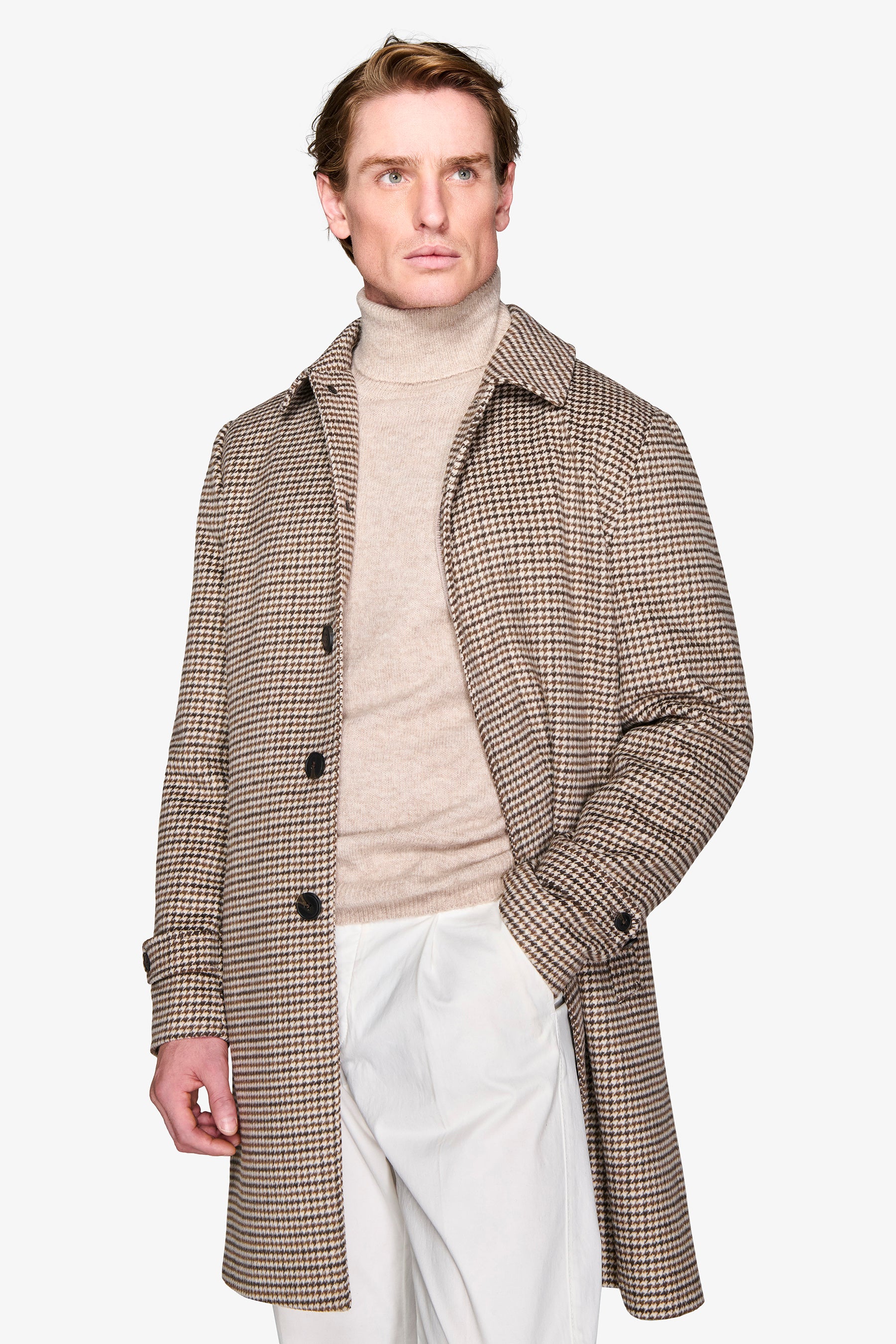 Cappotto Pied de Poule tortora-Dan John
