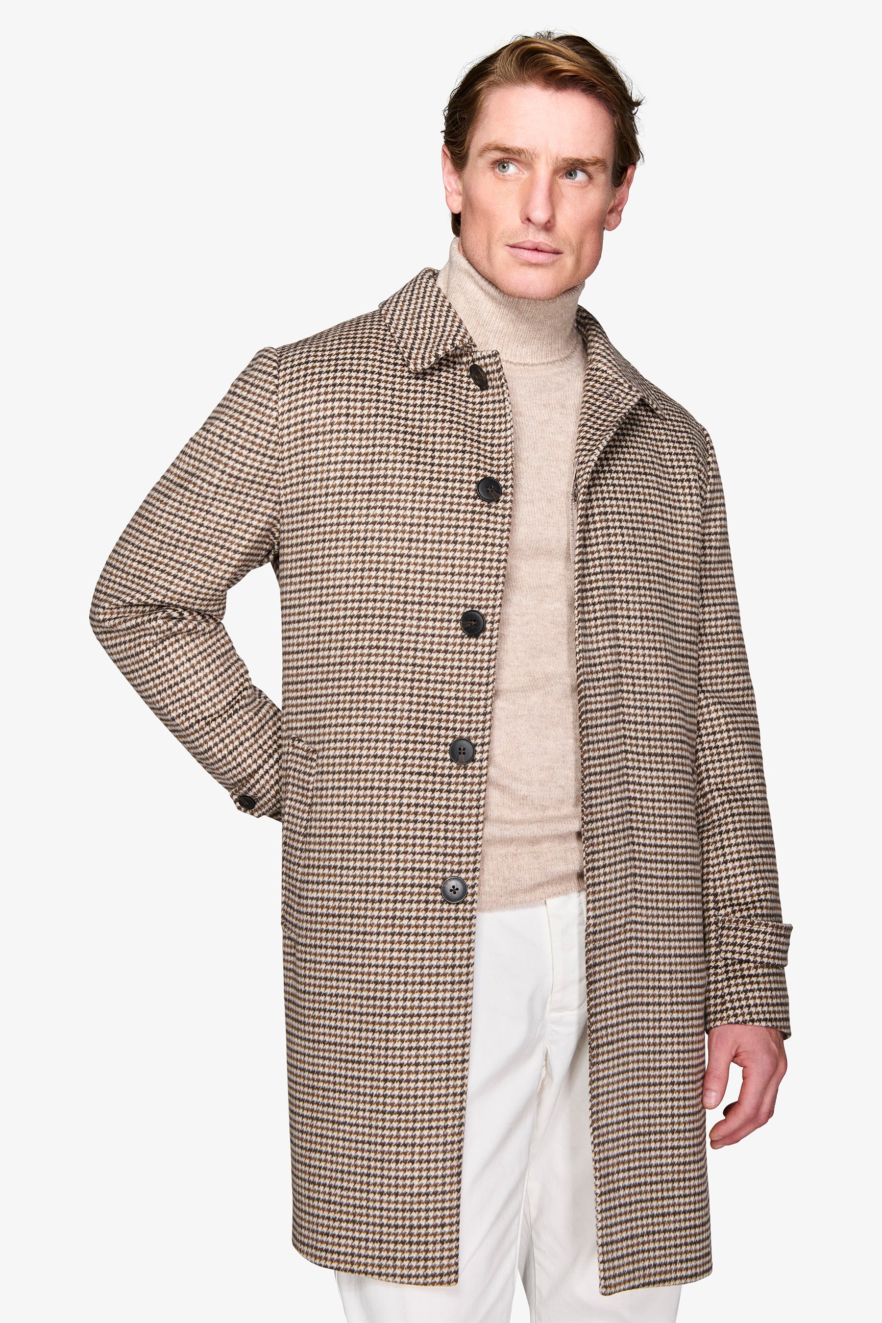 Cappotto Pied de Poule tortora-Dan John
