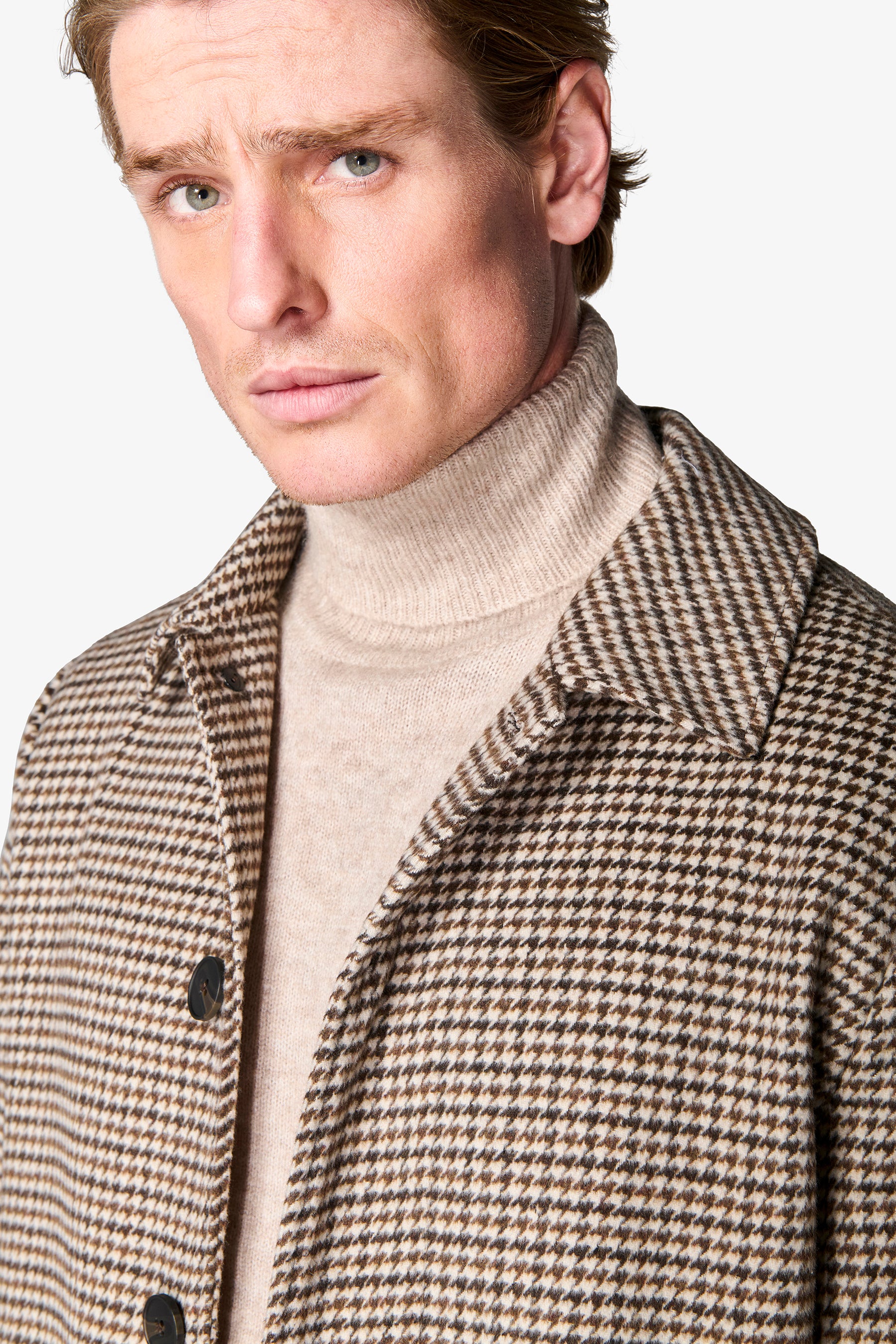 Cappotto Pied de Poule tortora-Dan John