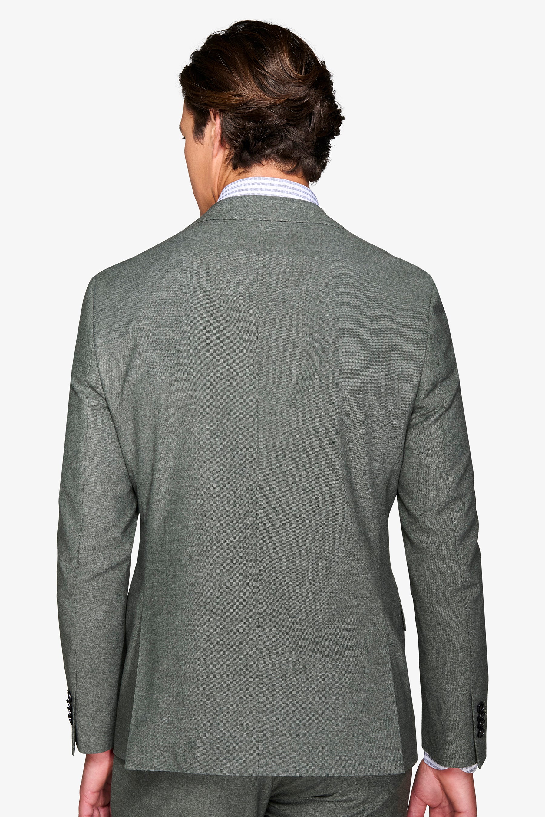 Abito twill melange misto lana verde-Dan John