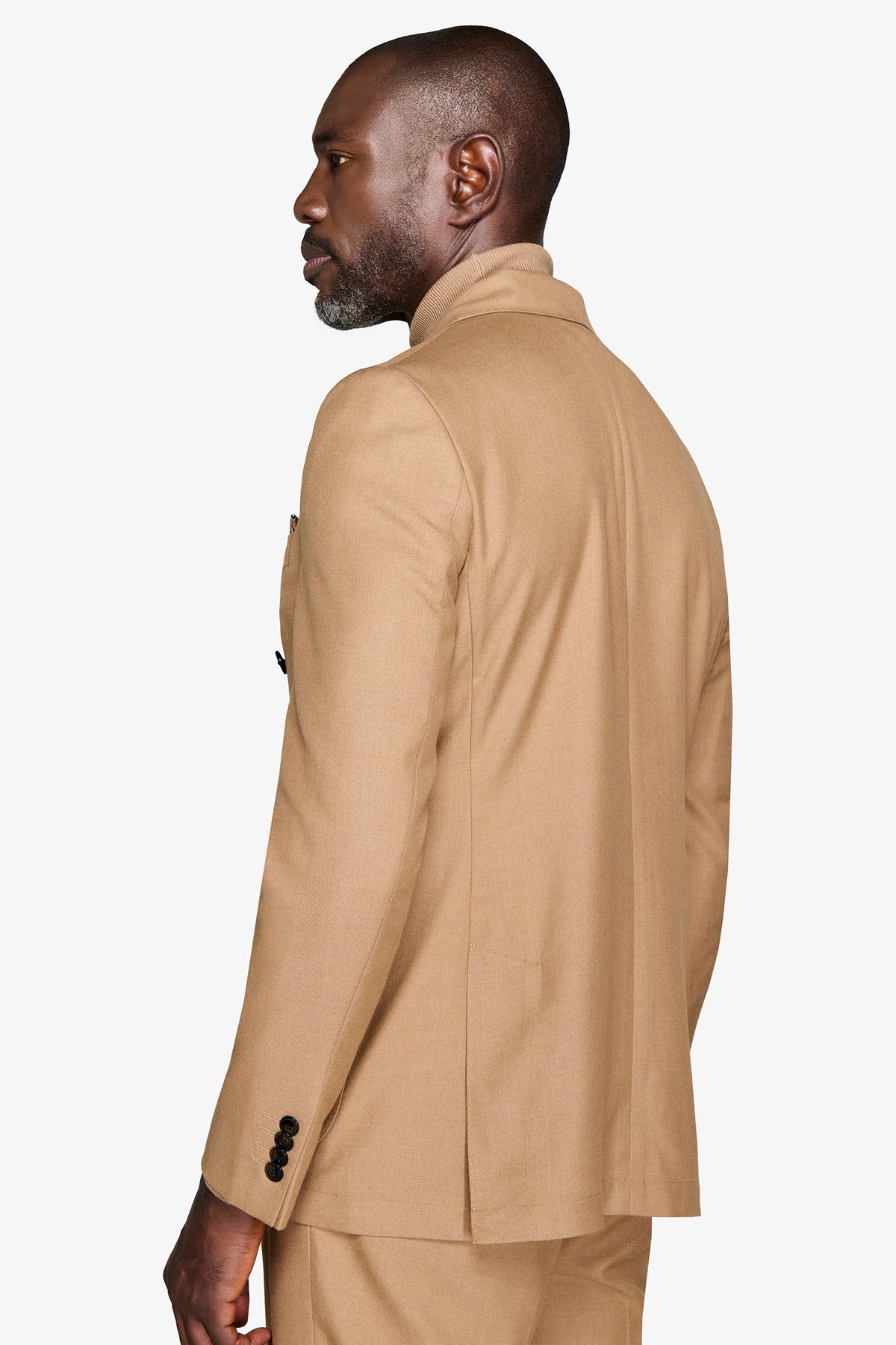 Giacca da abito doppiopetto twill cammello-Dan John