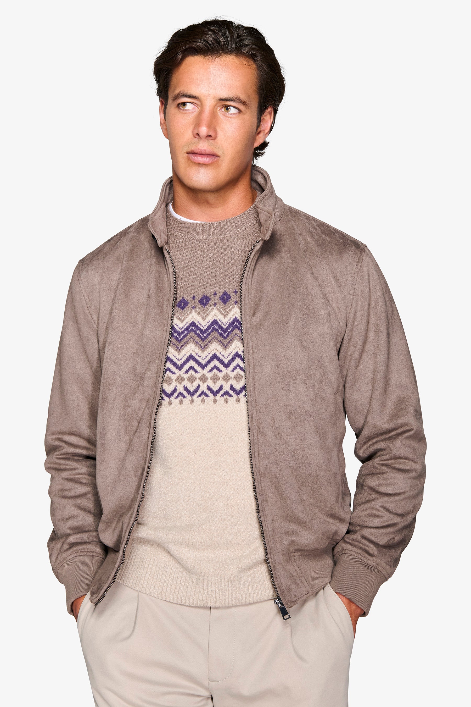 Bomber ecosuede tortora-Dan John