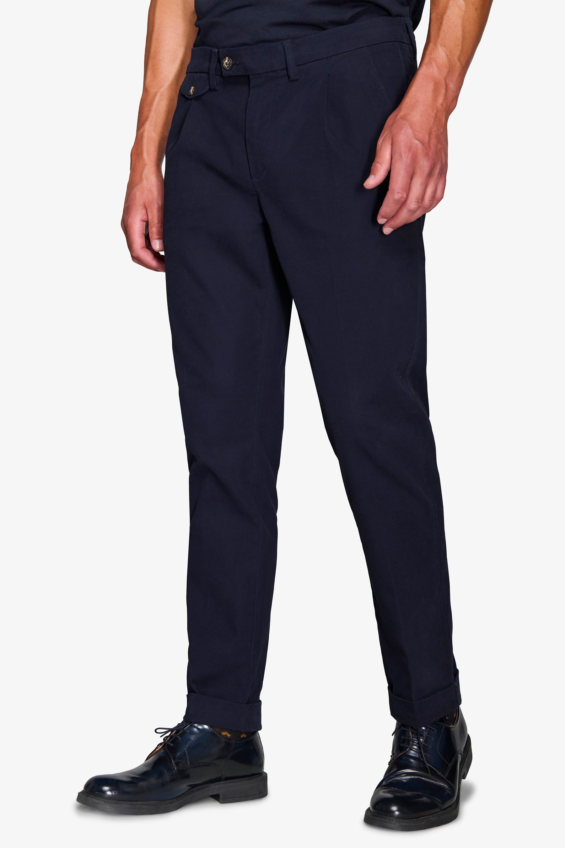 Pantaloni cavalry con taschino blu-Dan John