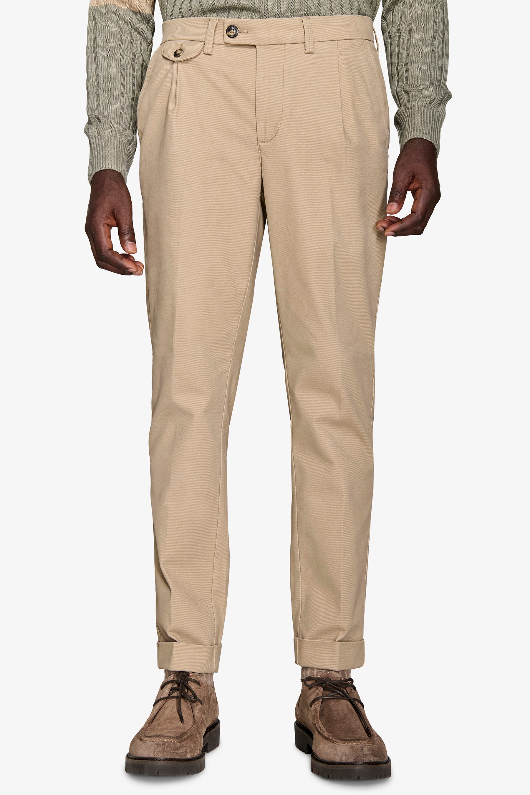Pantaloni cavalry con taschino beige-Dan John