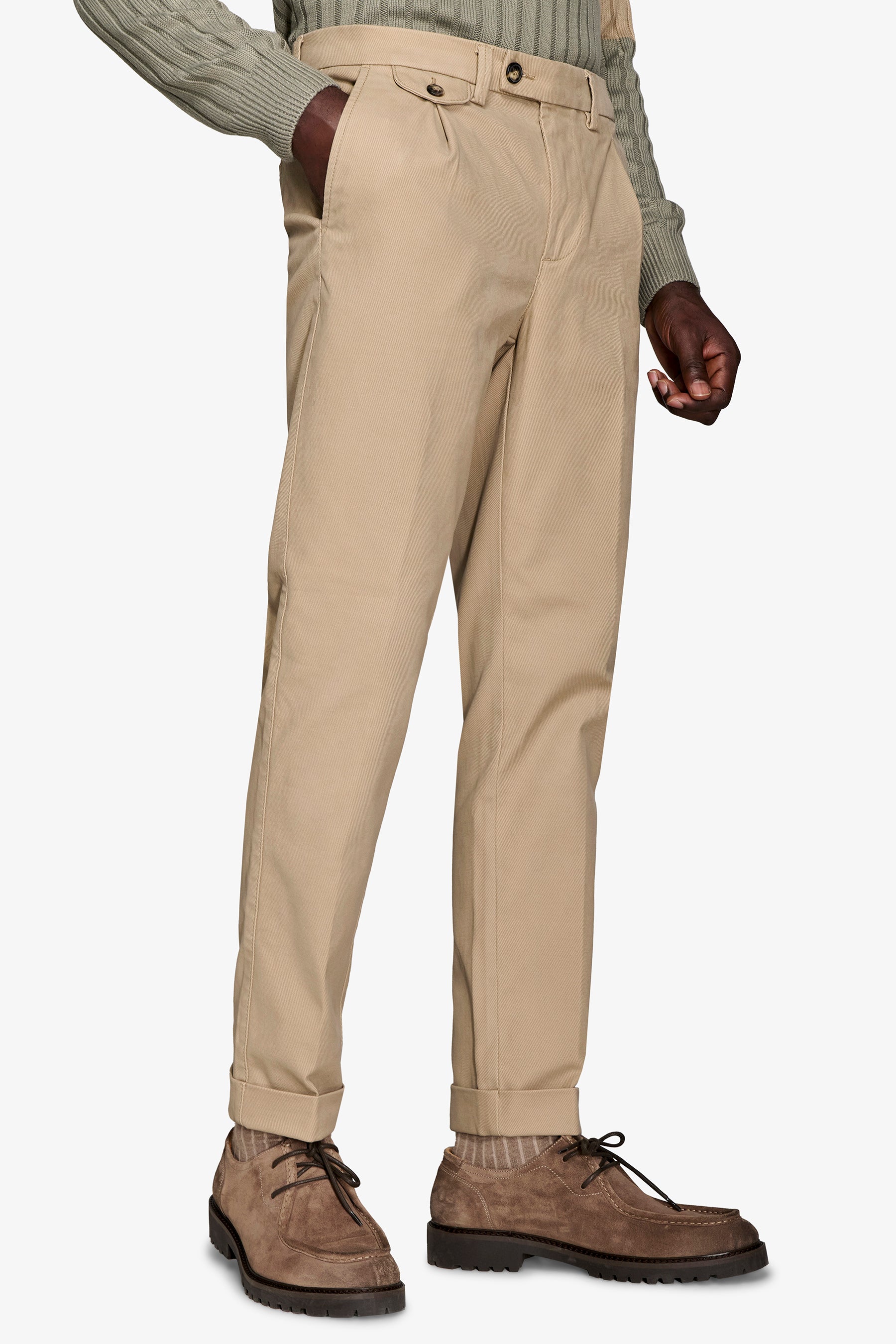 Pantaloni cavalry con taschino beige-Dan John
