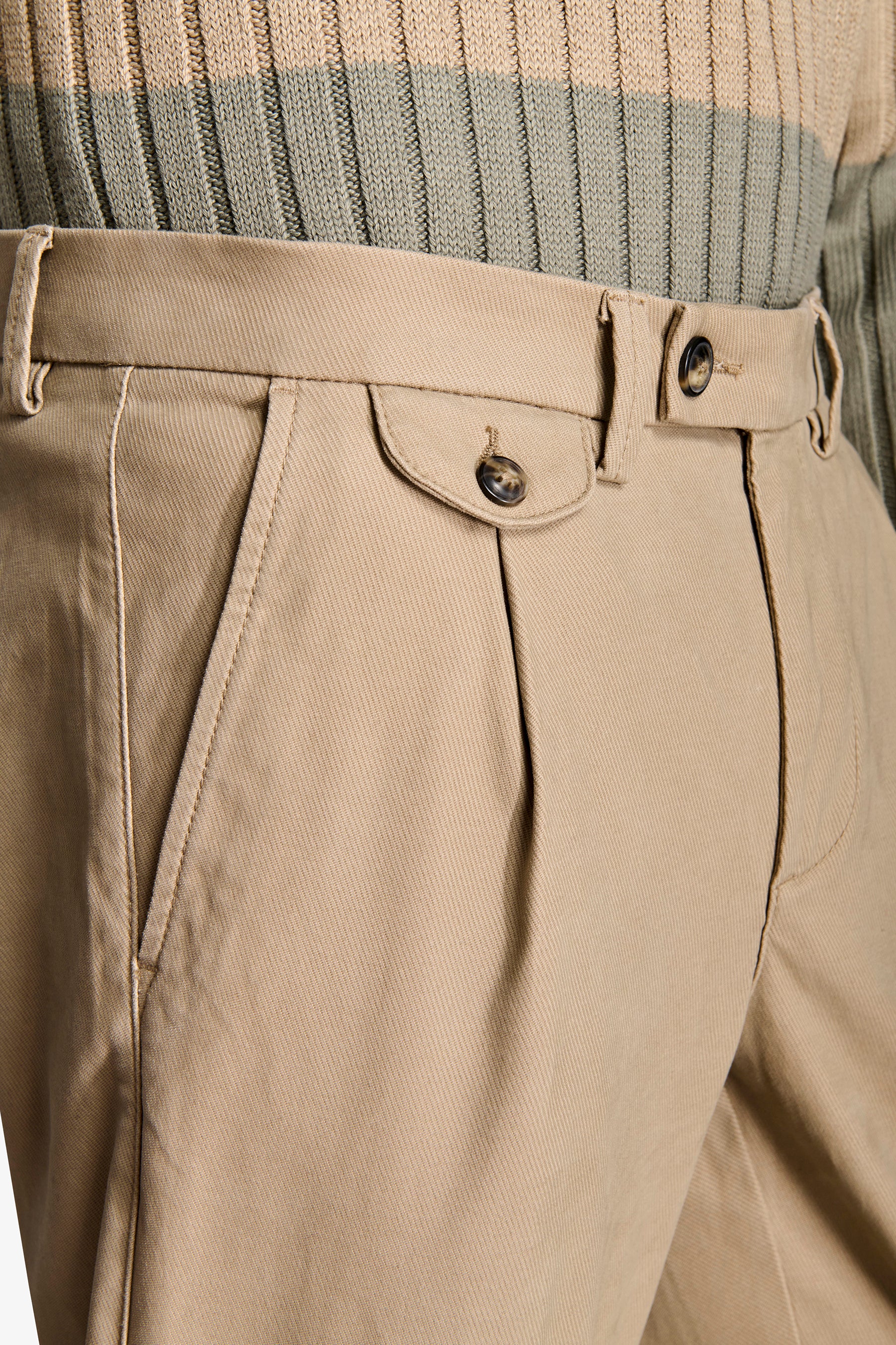 Pantaloni cavalry con taschino beige-Dan John