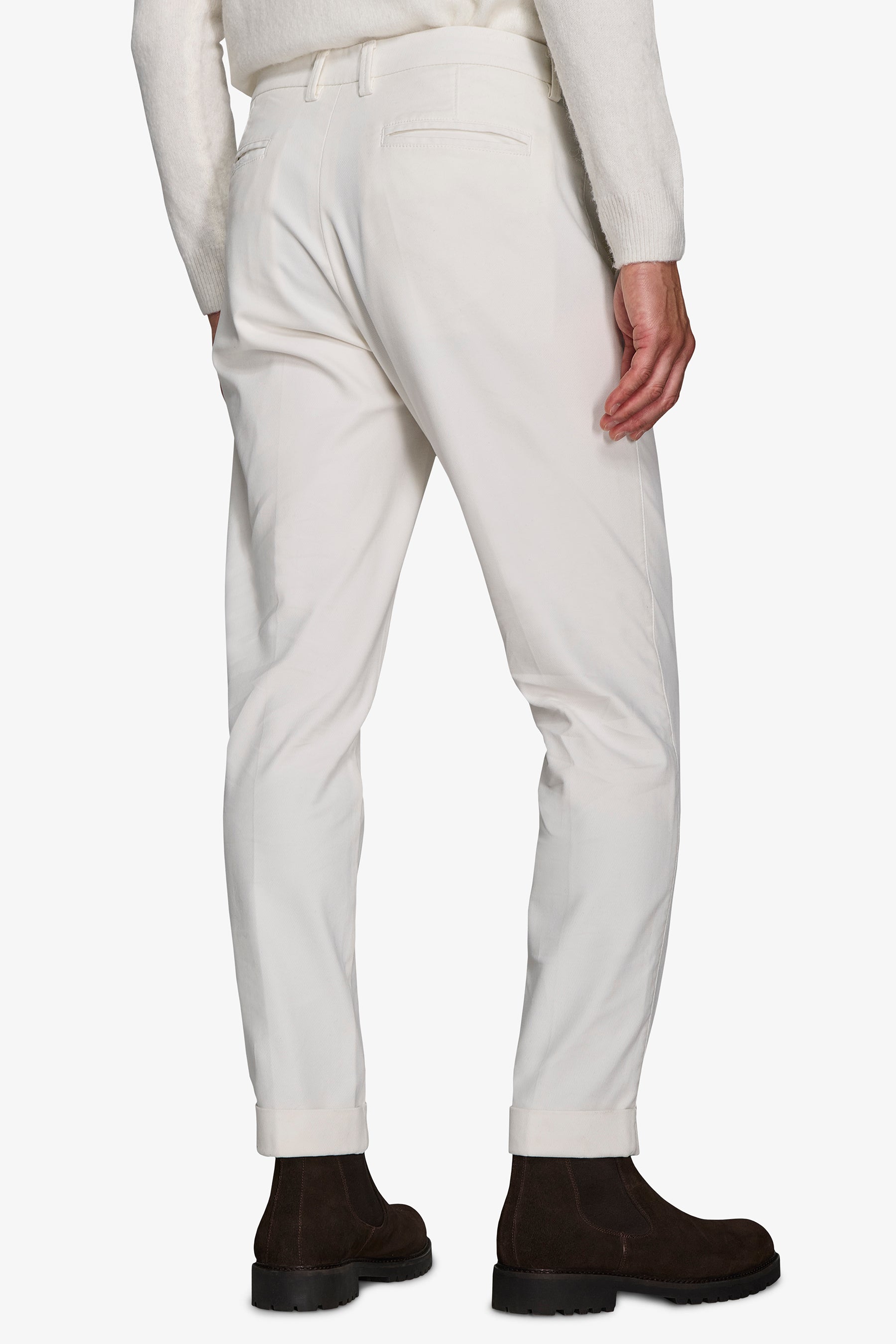 Pantaloni cavalry con taschino panna-Dan John