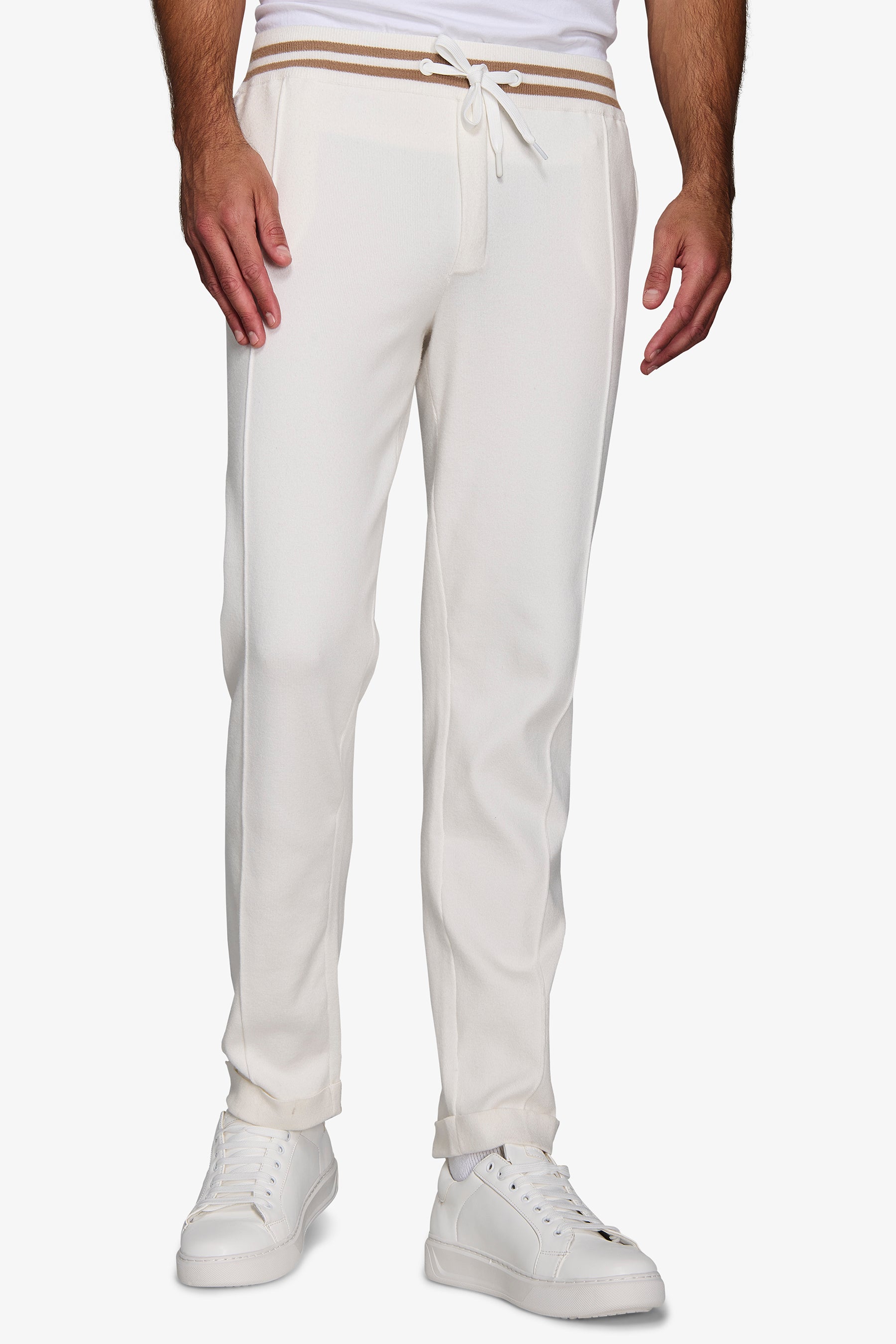 Pantaloni felpato DNJ panna-Dan John