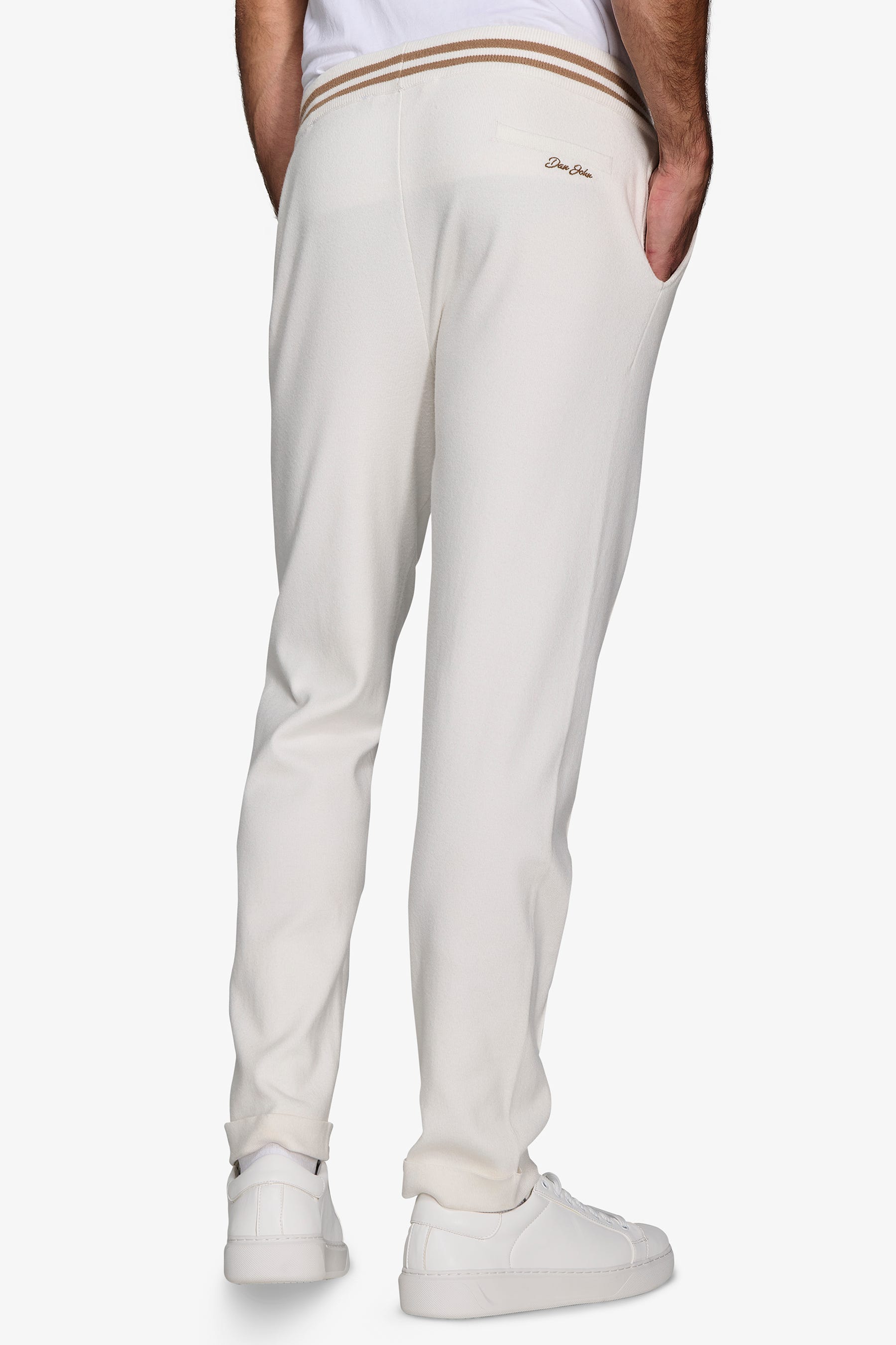 Pantaloni felpato DNJ panna-Dan John