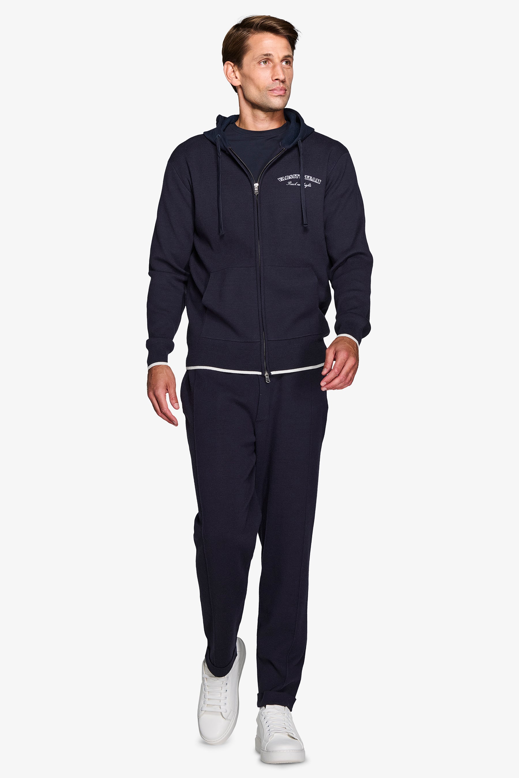Felpa logata full zip DNJ blu-Dan John