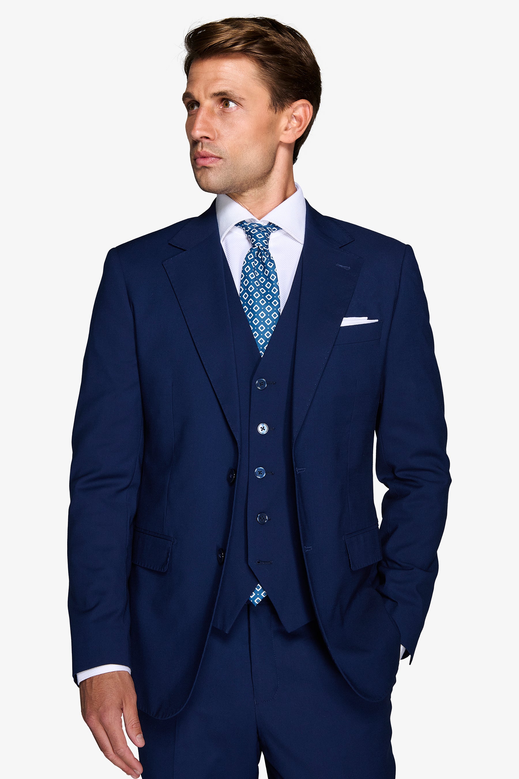 今32 ST.JOHN セントジョン テーラードジャケット ブルー 4 M Plain royal blue classic suit blazer