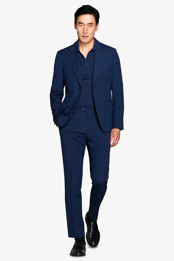 Jacke mit Stichmuster in Blau, Slim Fit