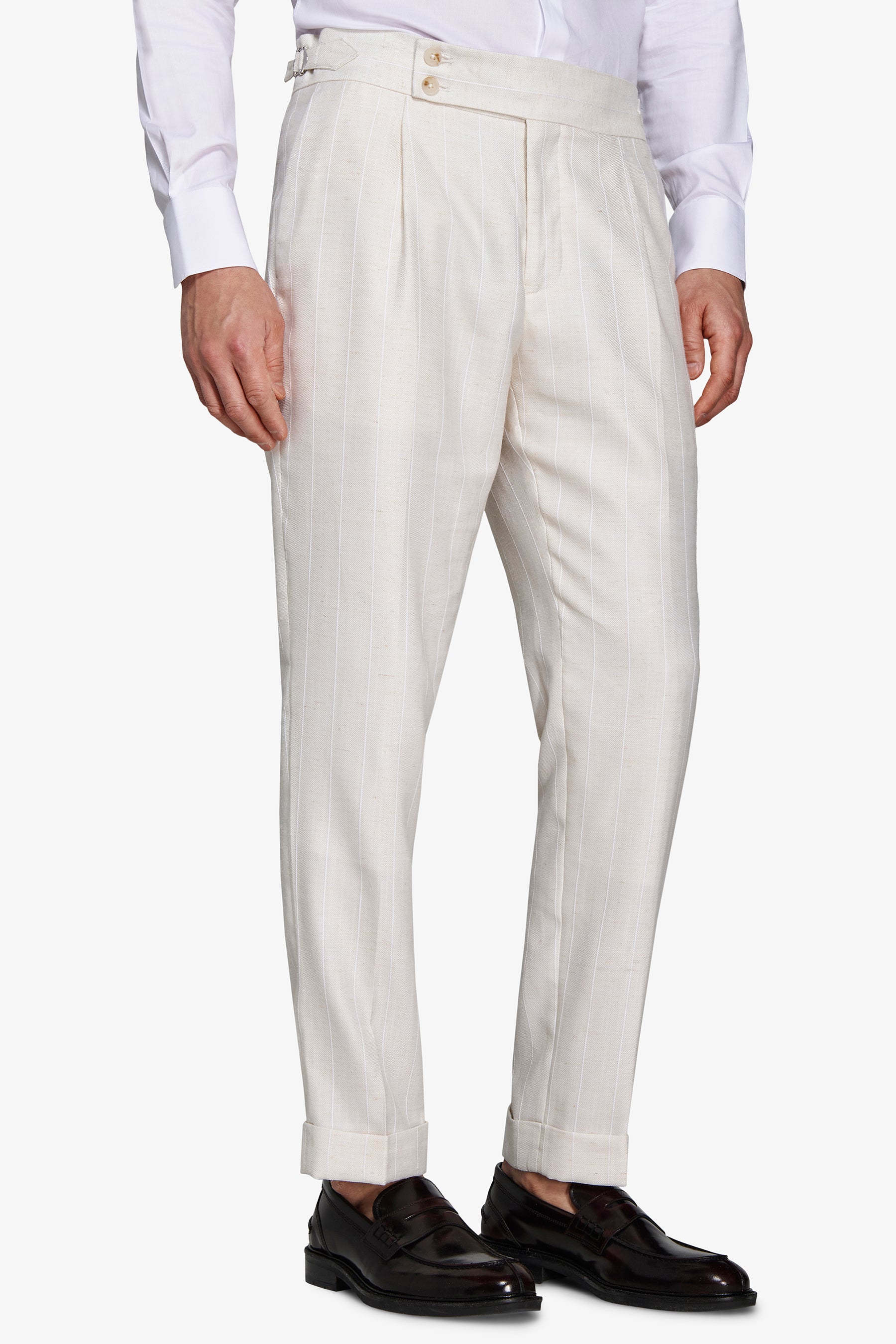 Pantalón de raya diplomática arena