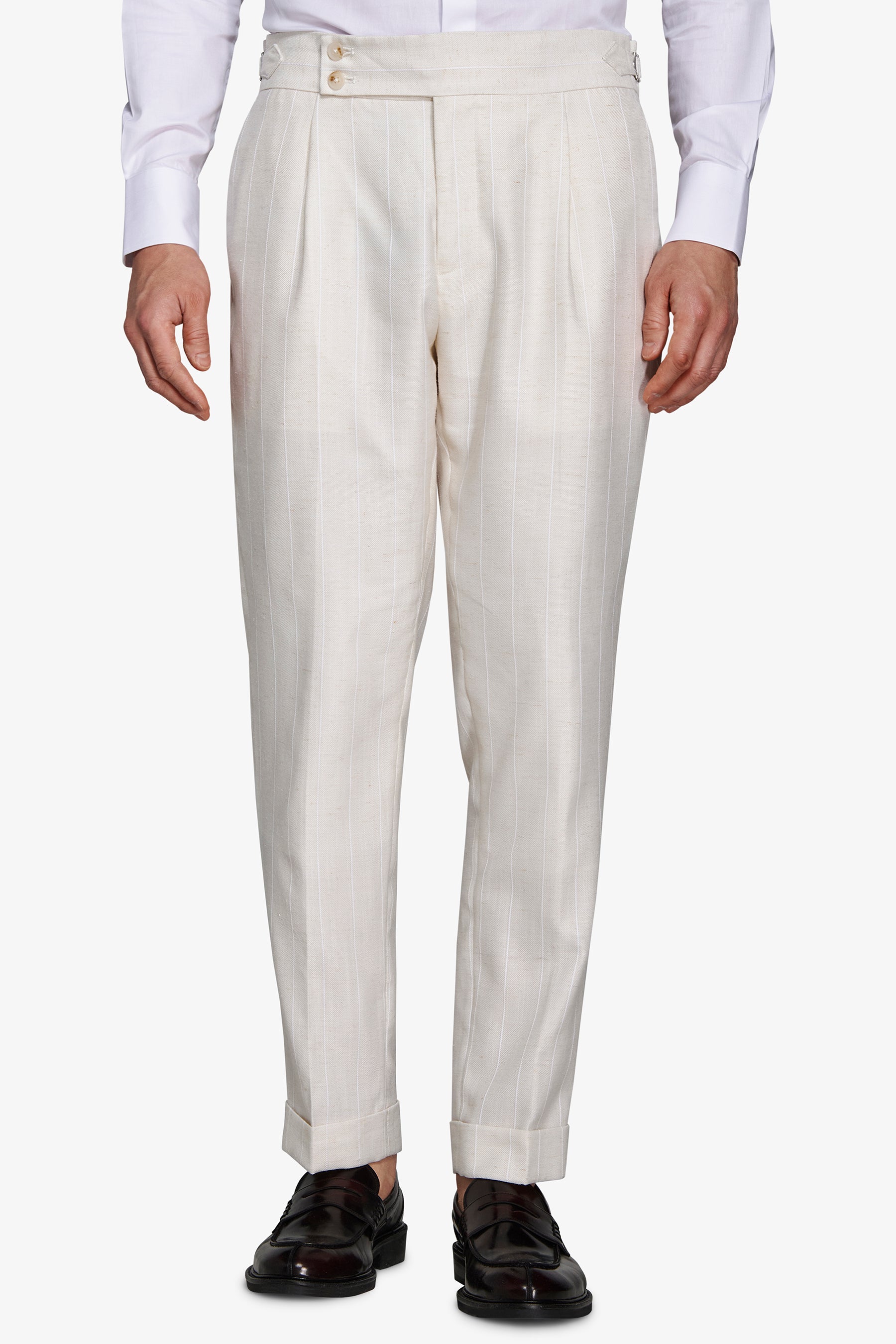 Pantalón de raya diplomática arena