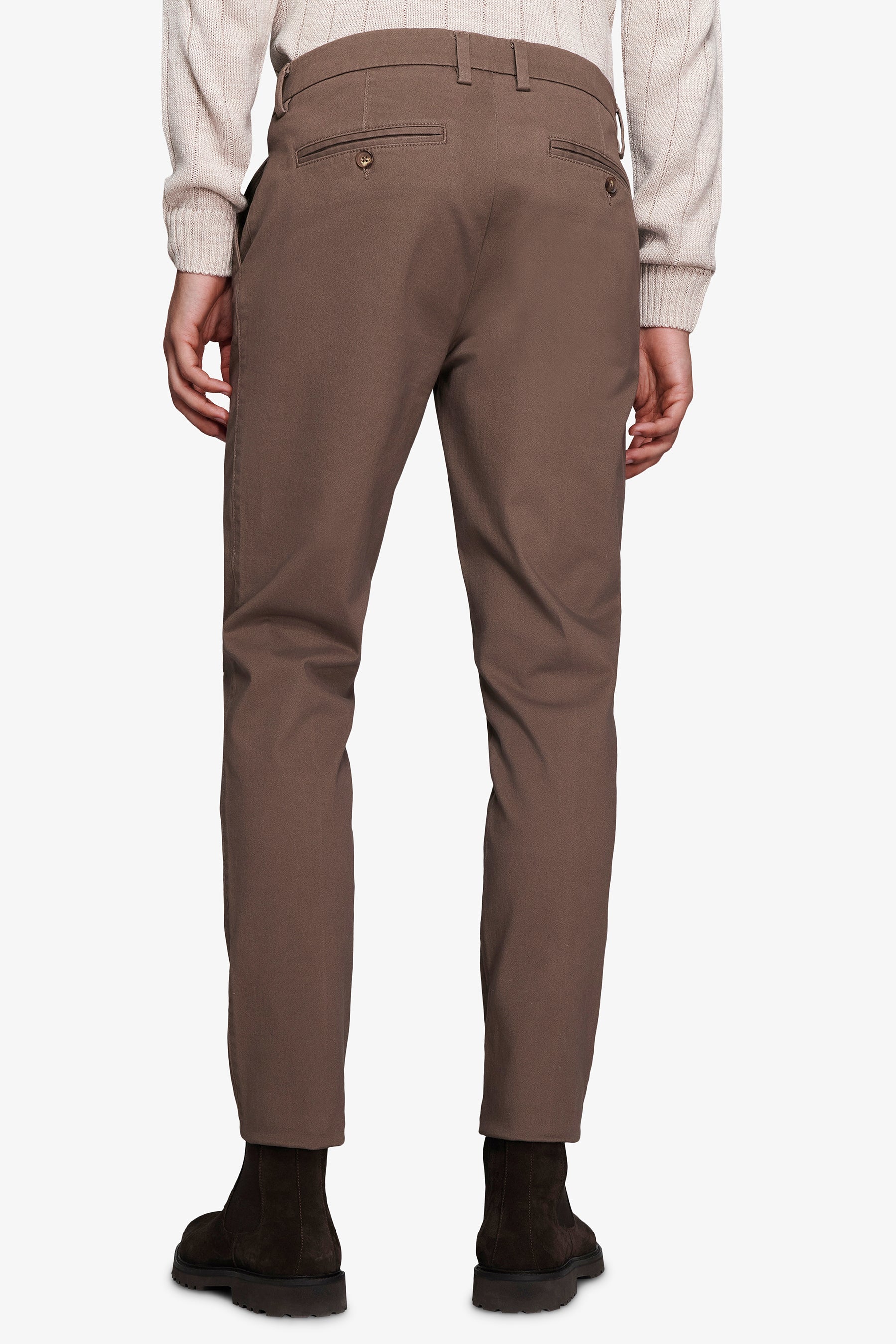 Pantaloni chino gabardina taupe