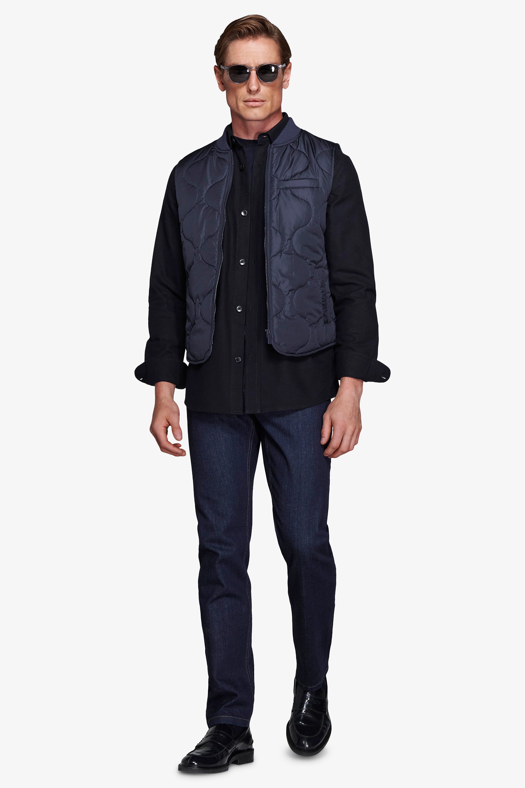 Gilet trapuntato blu-Dan John