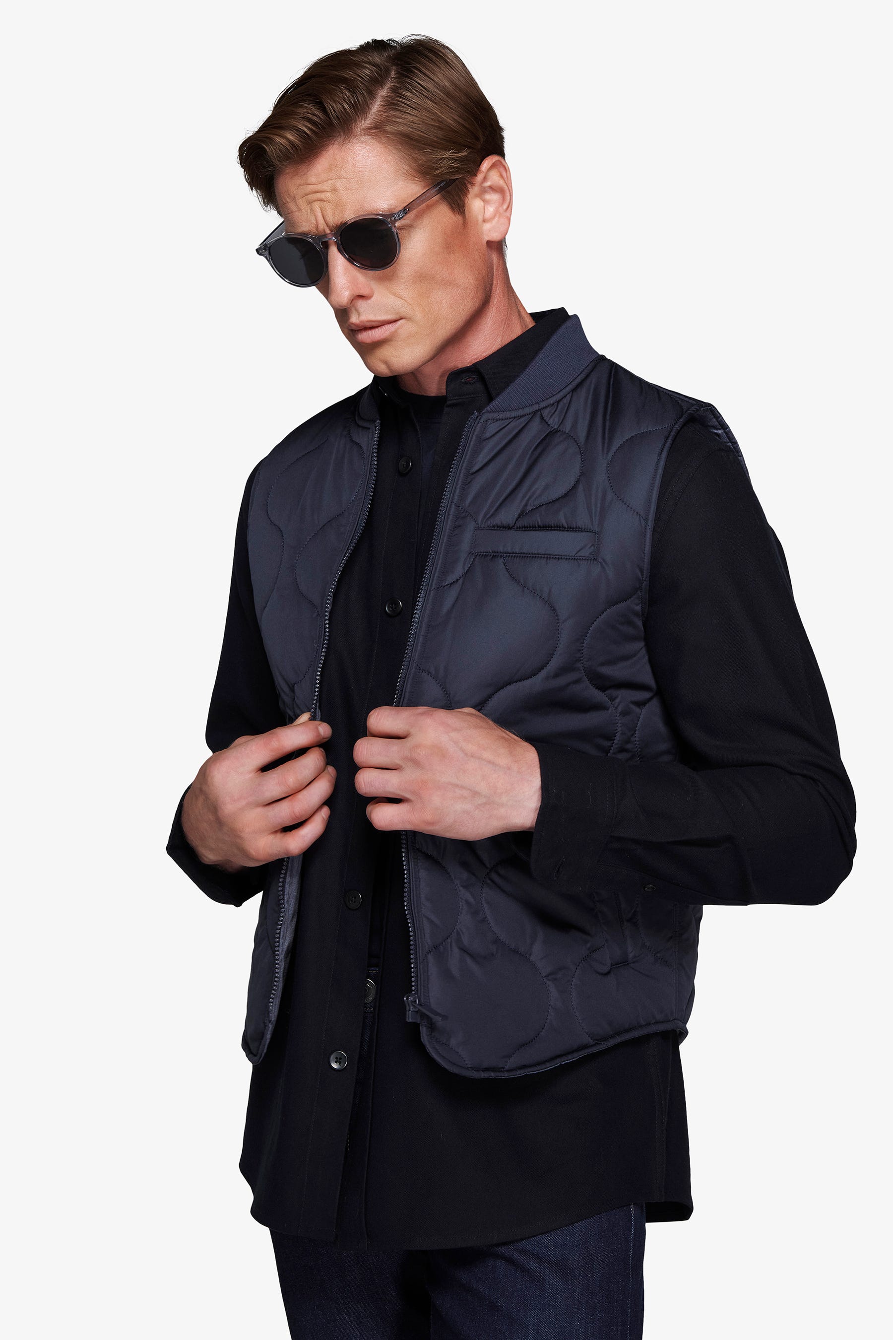 Gilet trapuntato blu-Dan John