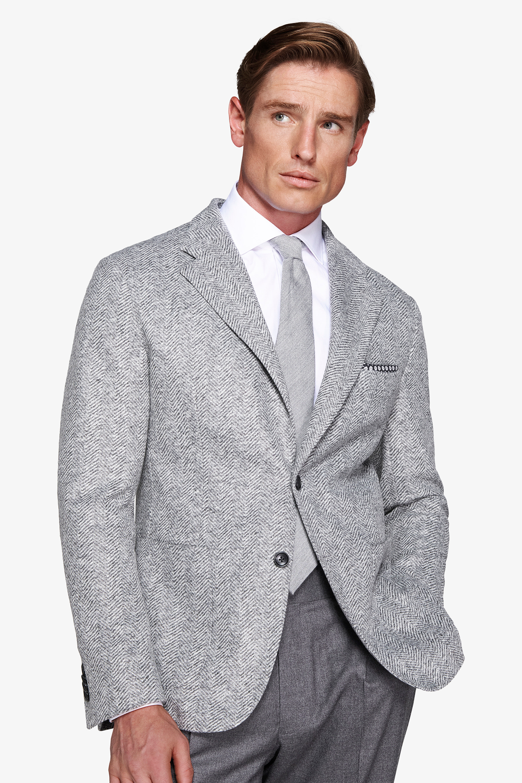 Giacca jersey spigata grigio medio-Dan John
