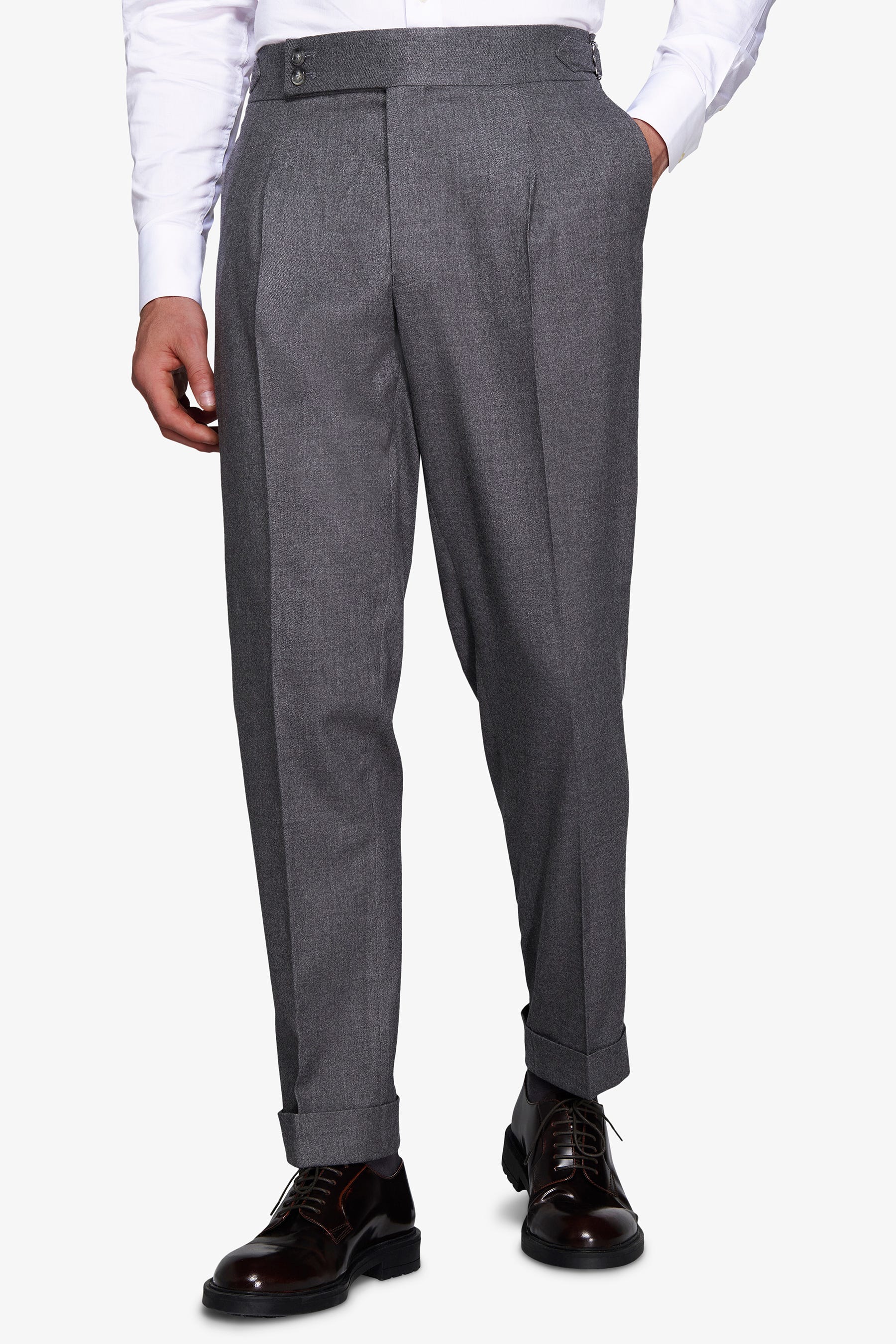 Pantaloni effetto flanella grigio medio-Dan John
