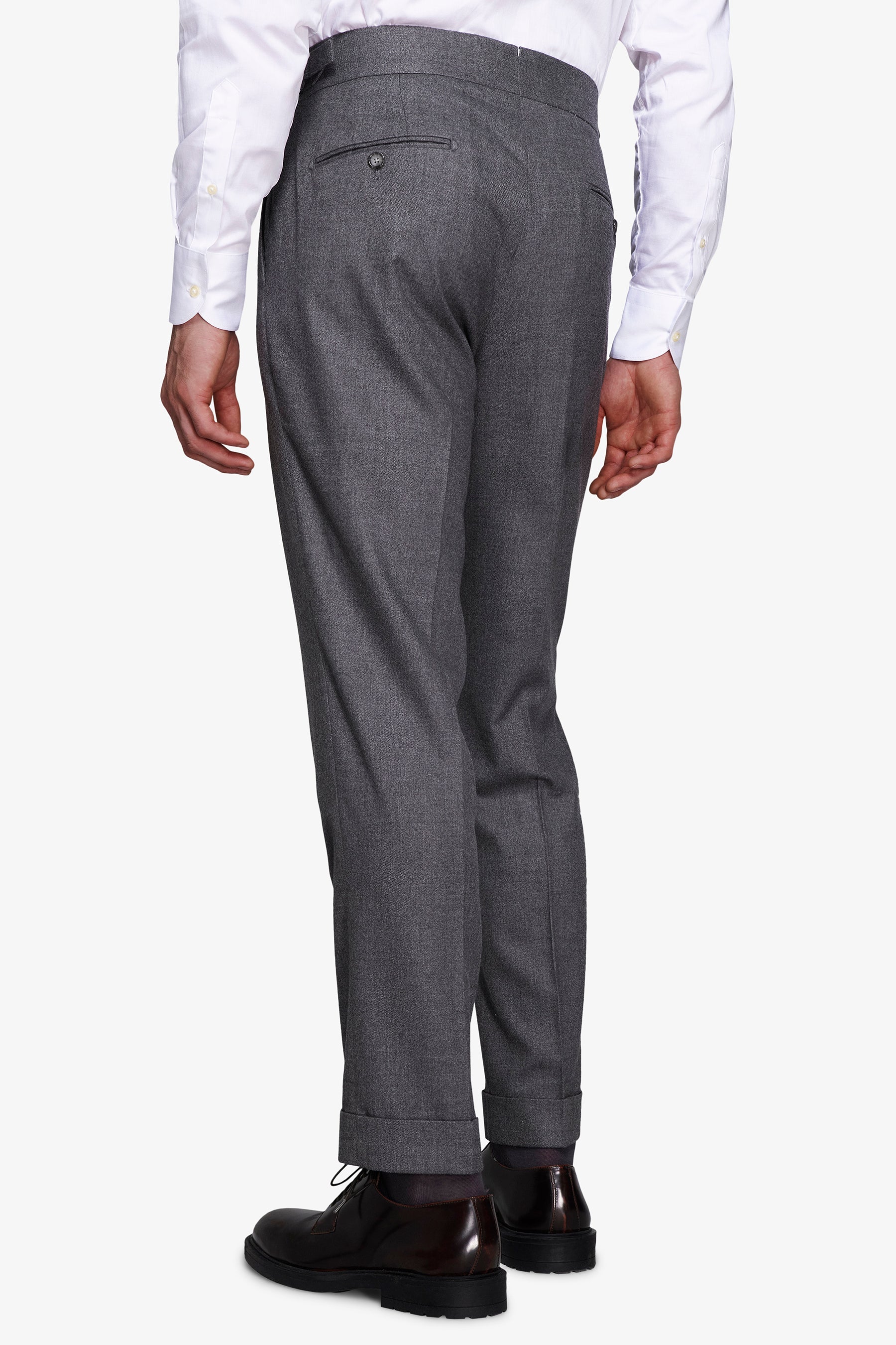 Pantalón efecto franela gris medio