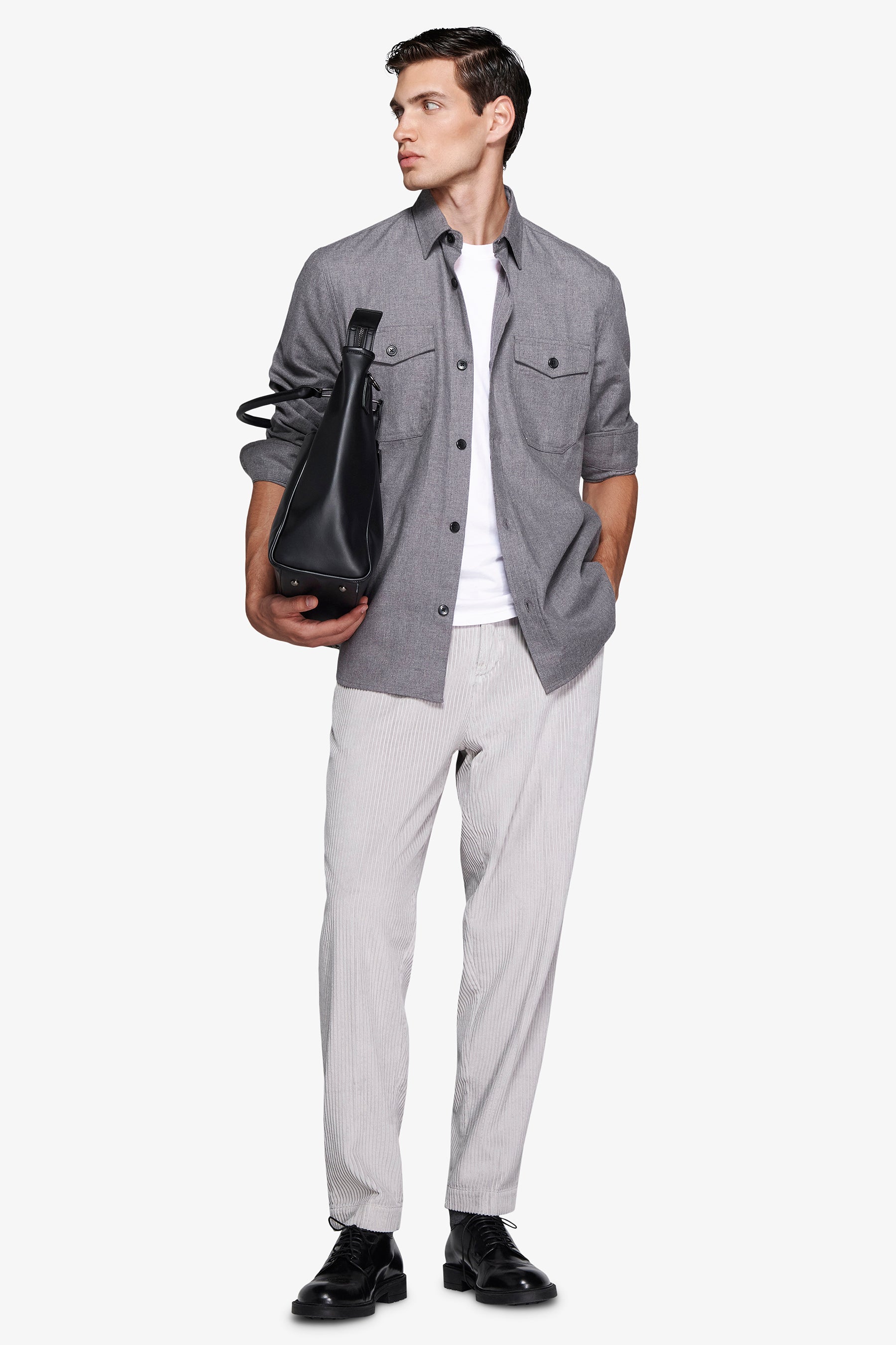 Overshirt in cotone grigio