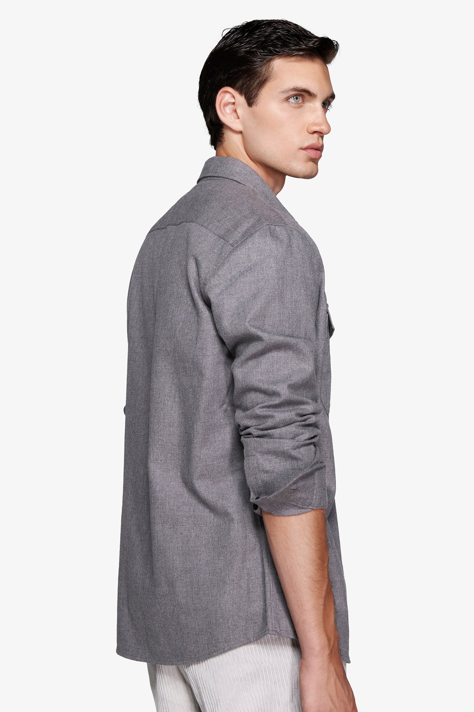 Overshirt in cotone grigio